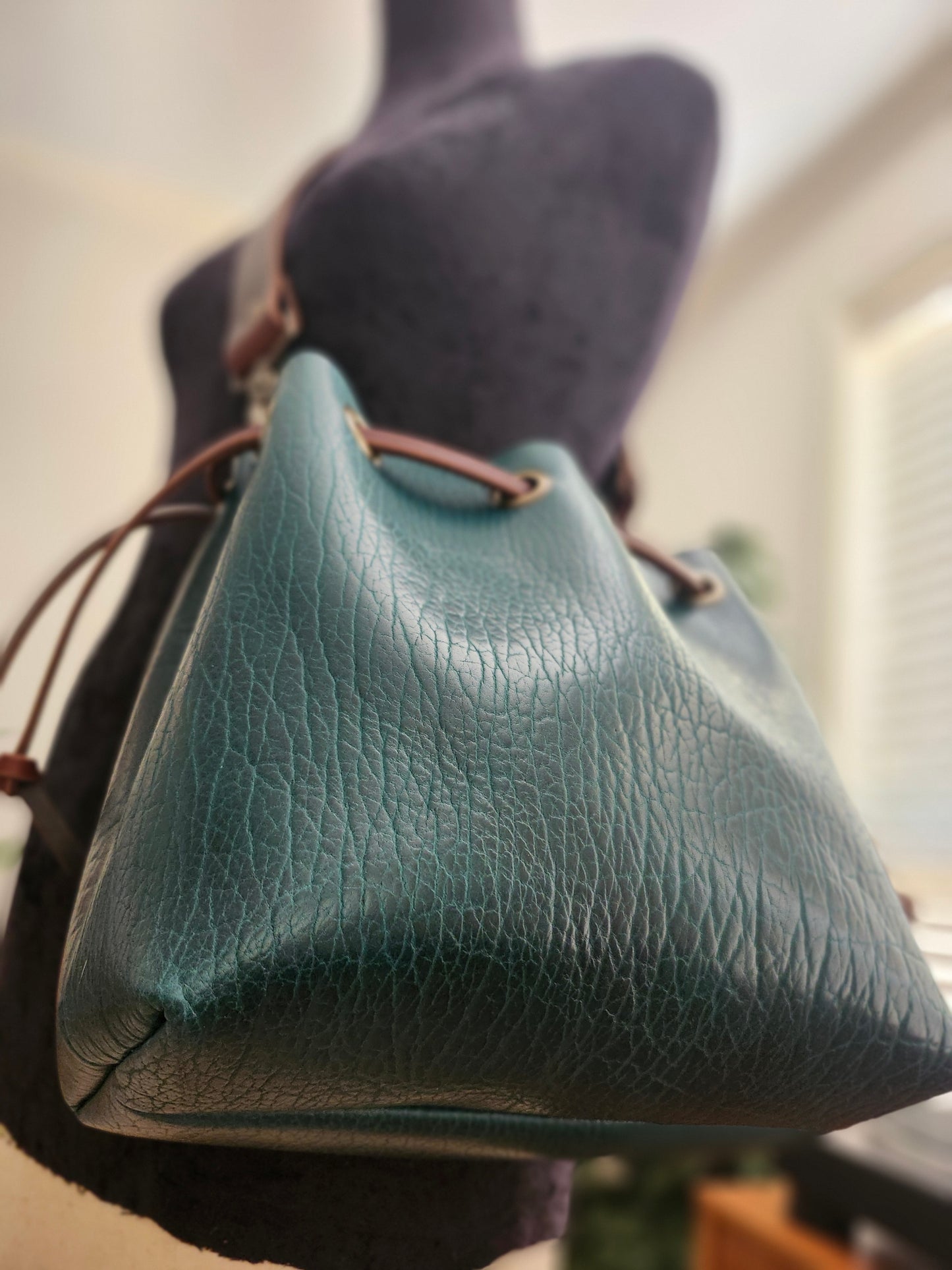 Susan Drawstring Bucket - Bison Teal
