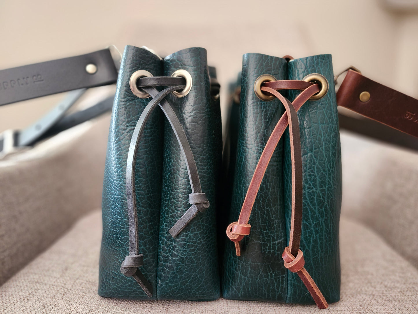 Susan Drawstring Bucket - Bison Teal