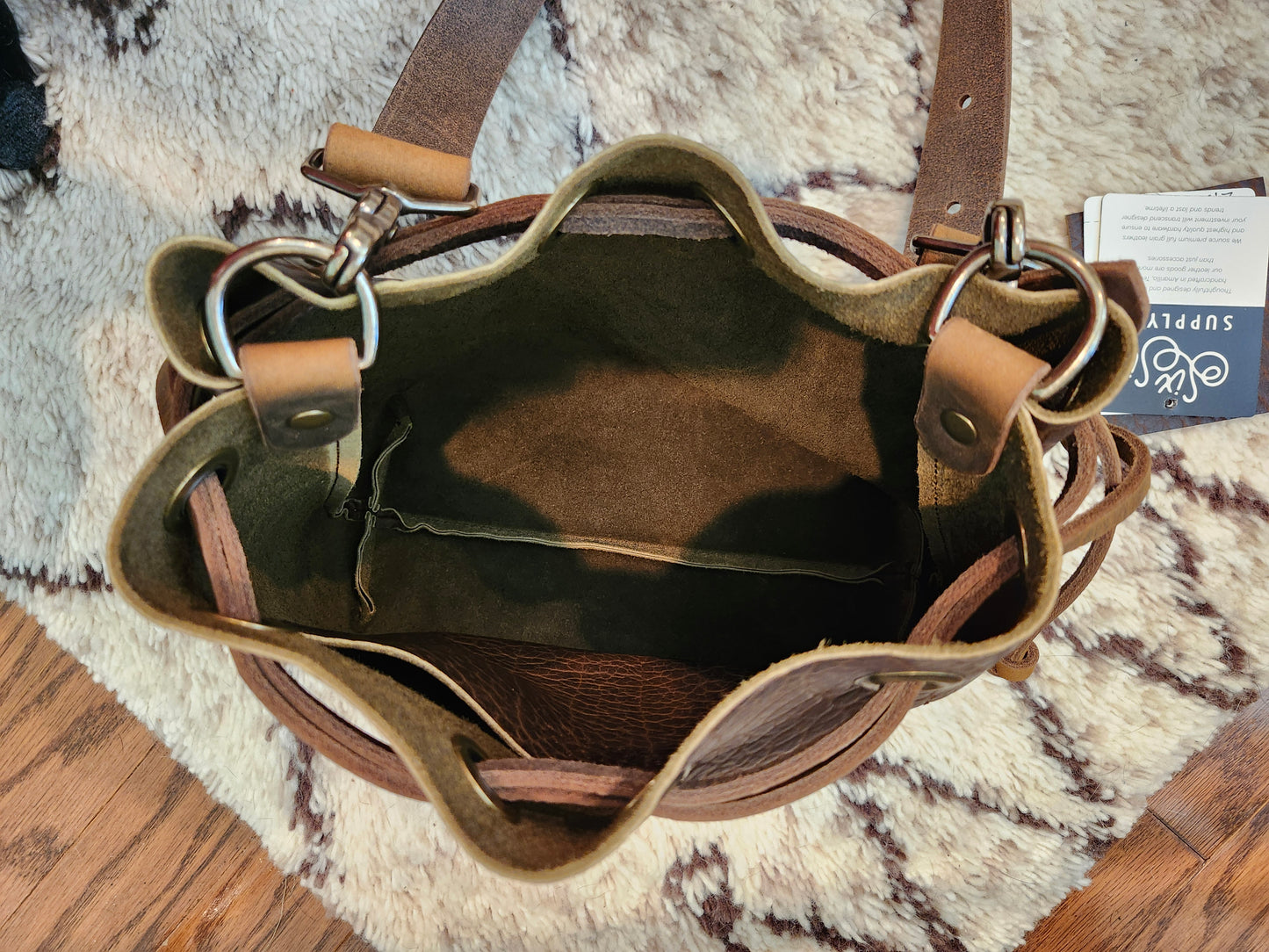 Susan Drawstring Bucket - Bison Olive