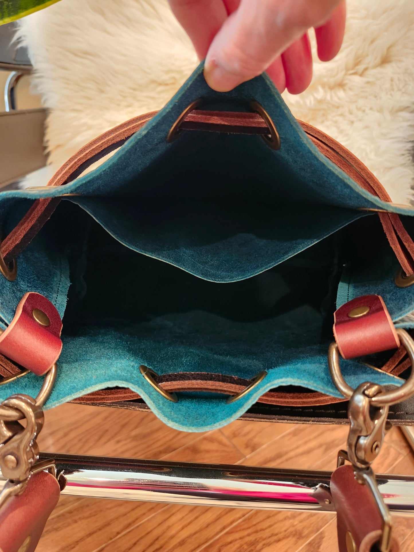 Susan Drawstring Bucket - Bison Teal