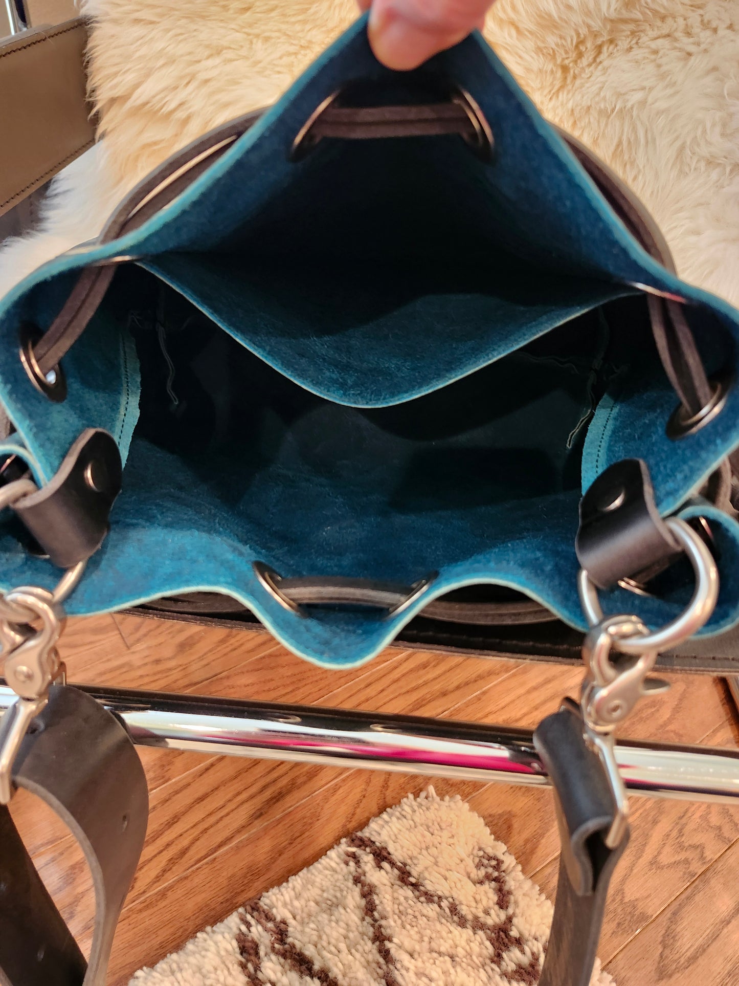 Susan Drawstring Bucket - Bison Teal
