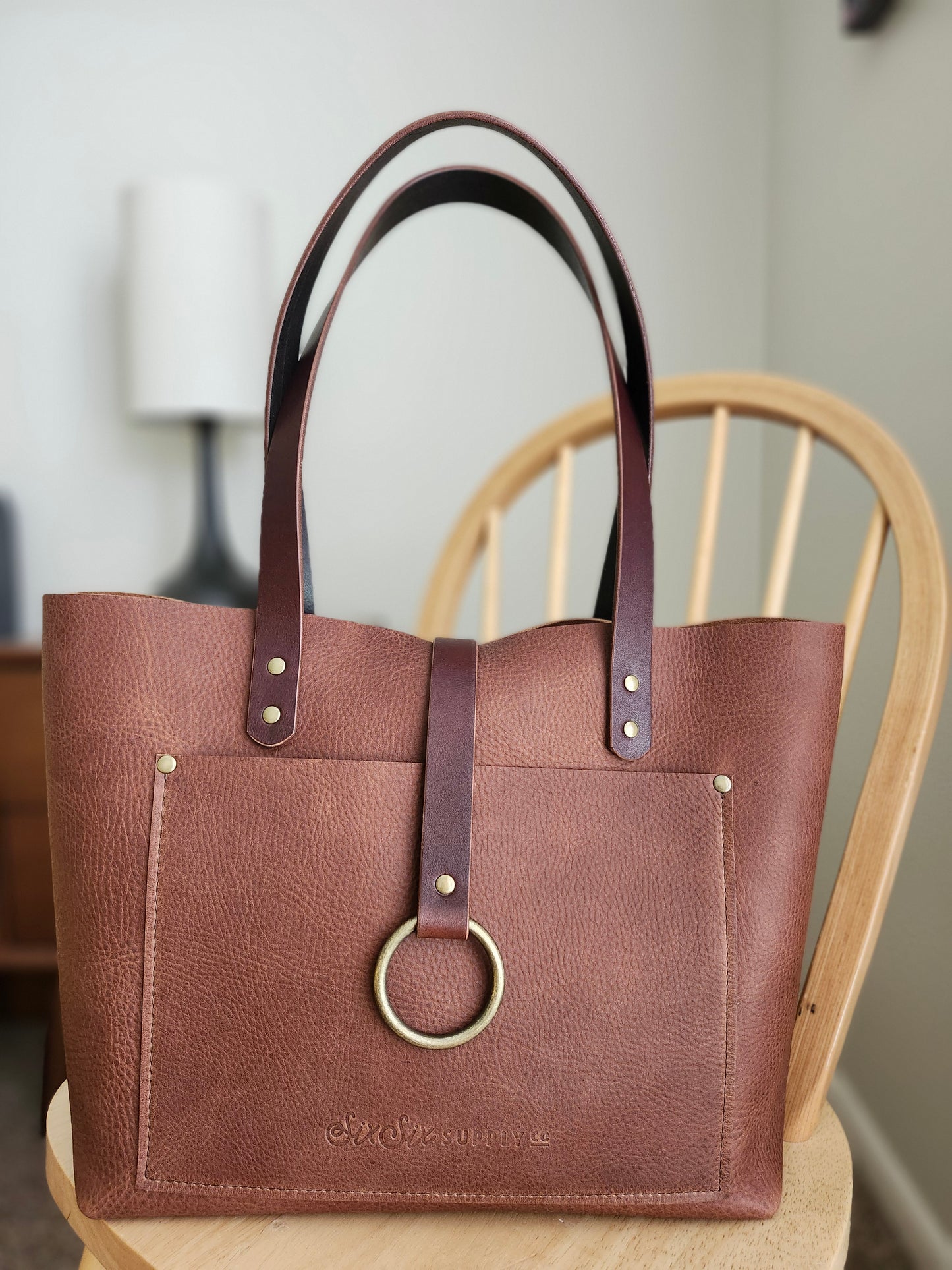 Edwina 14 Inch Tote - Mahogany