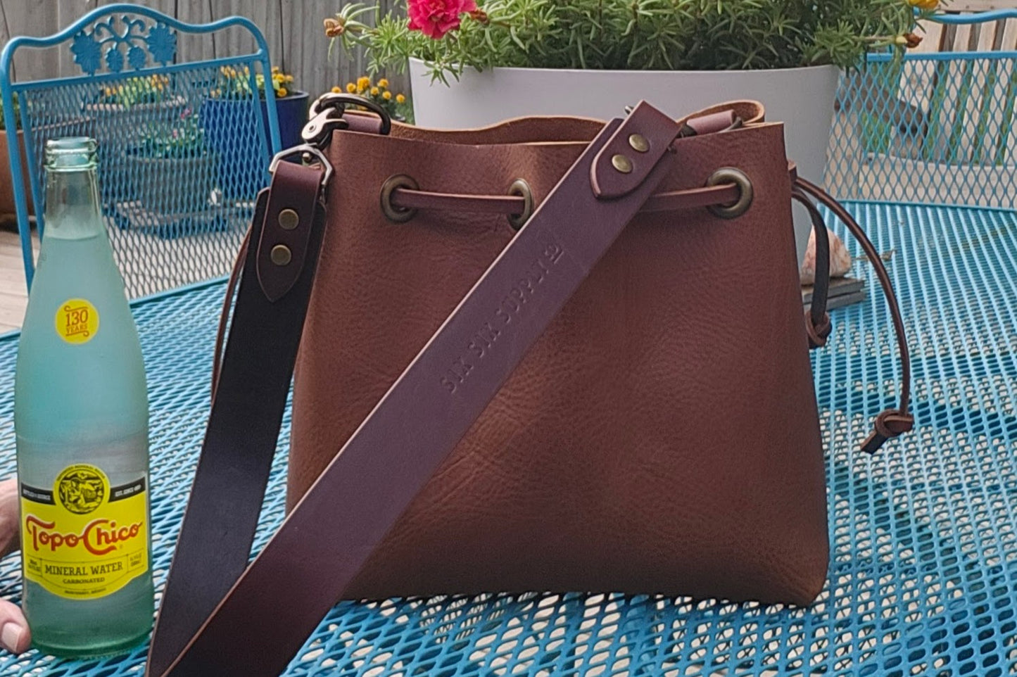 Susan Drawstring Bucket - Mahogany