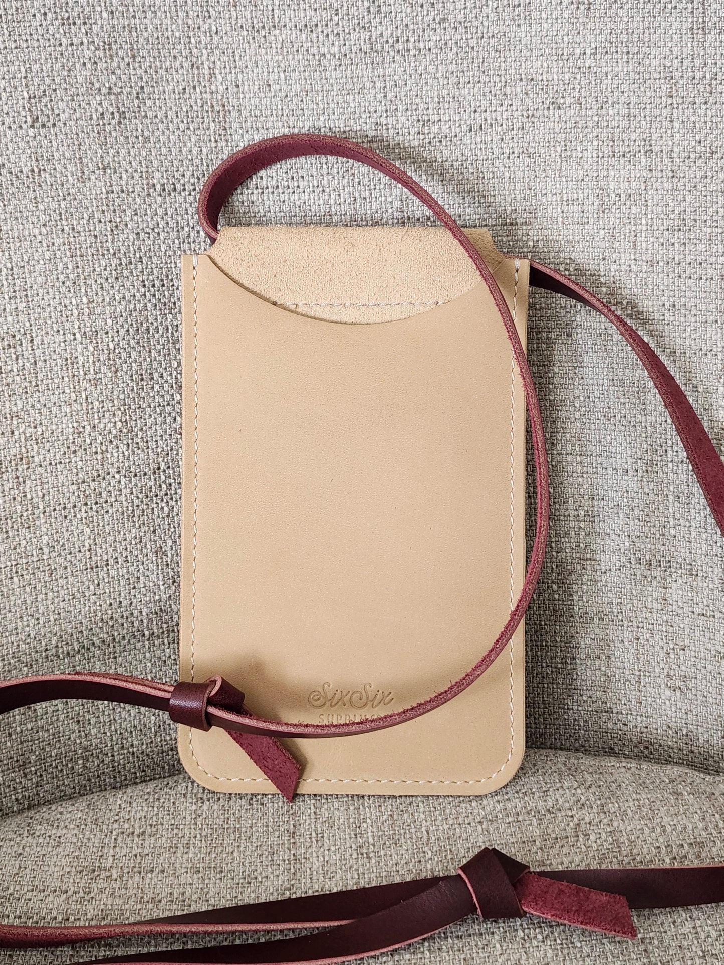 Erin Cell Phone Pocket w/Leather Cord