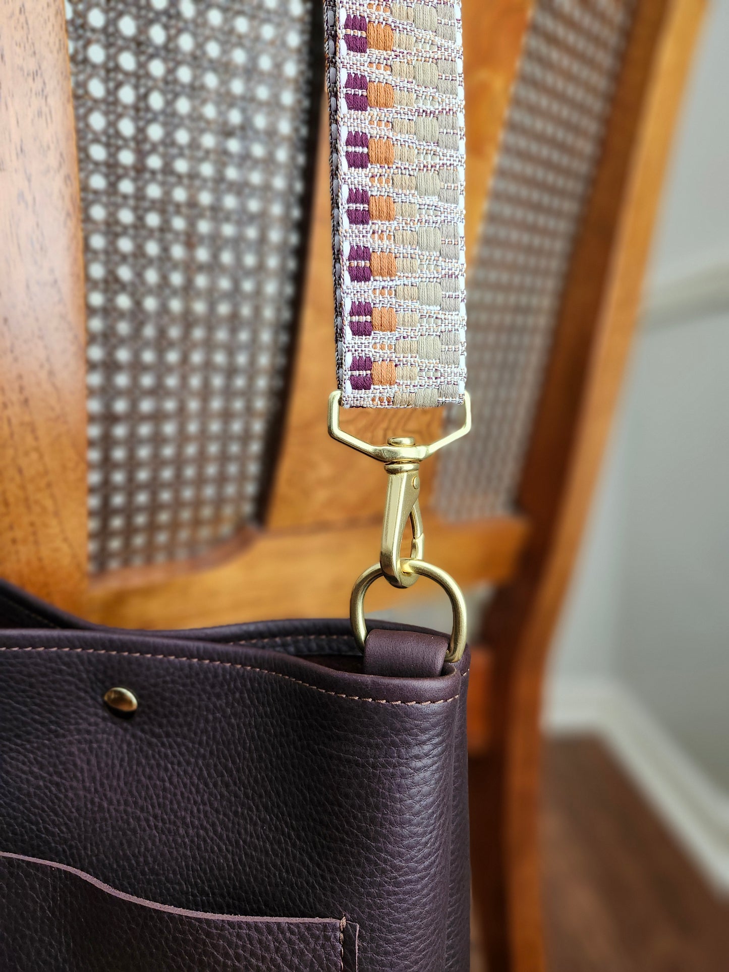 Jackie Lee 10" Crossbody - Chocolate with Webbing Strap