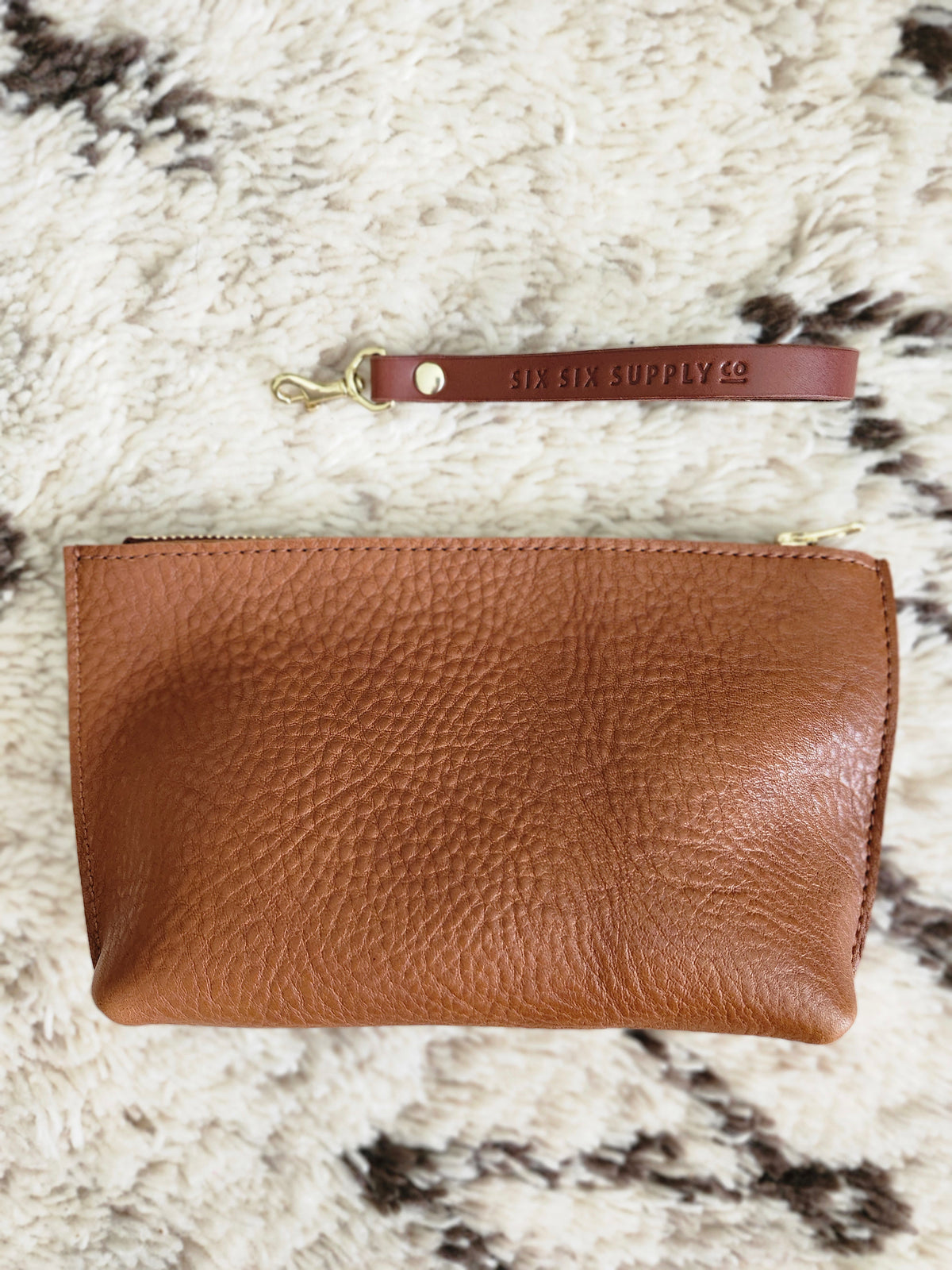 Katie 7" Wristlet - Hickory w/Zipper
