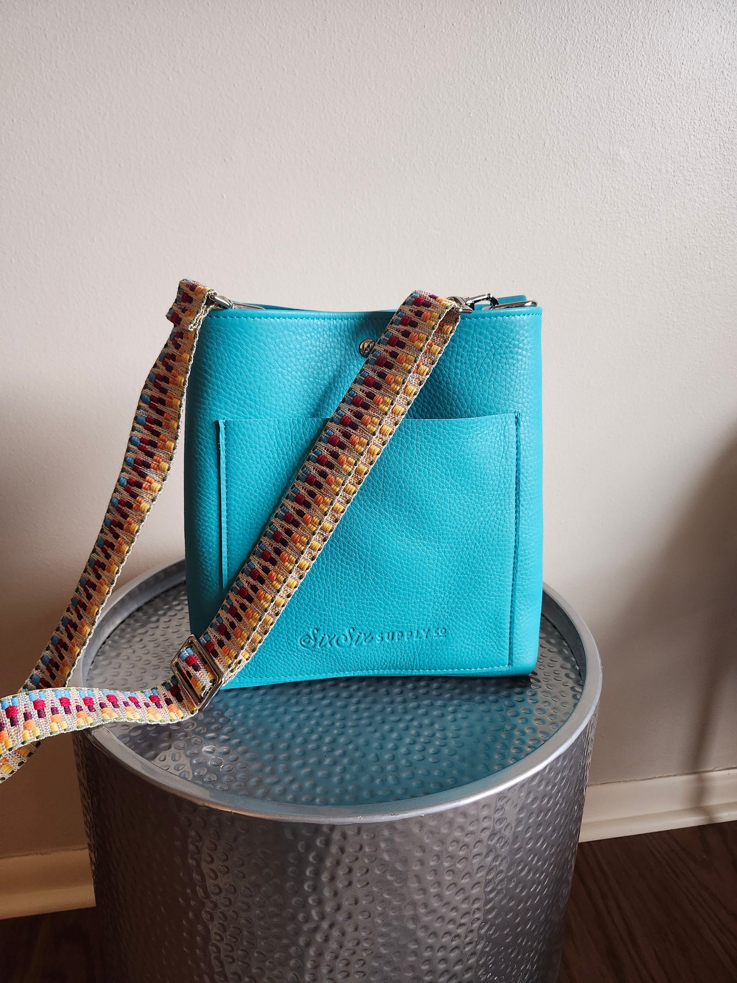 Jackie Lee 10" Crossbody - LIMITED EDITION TURQUOISE with Boho Webbing Strap