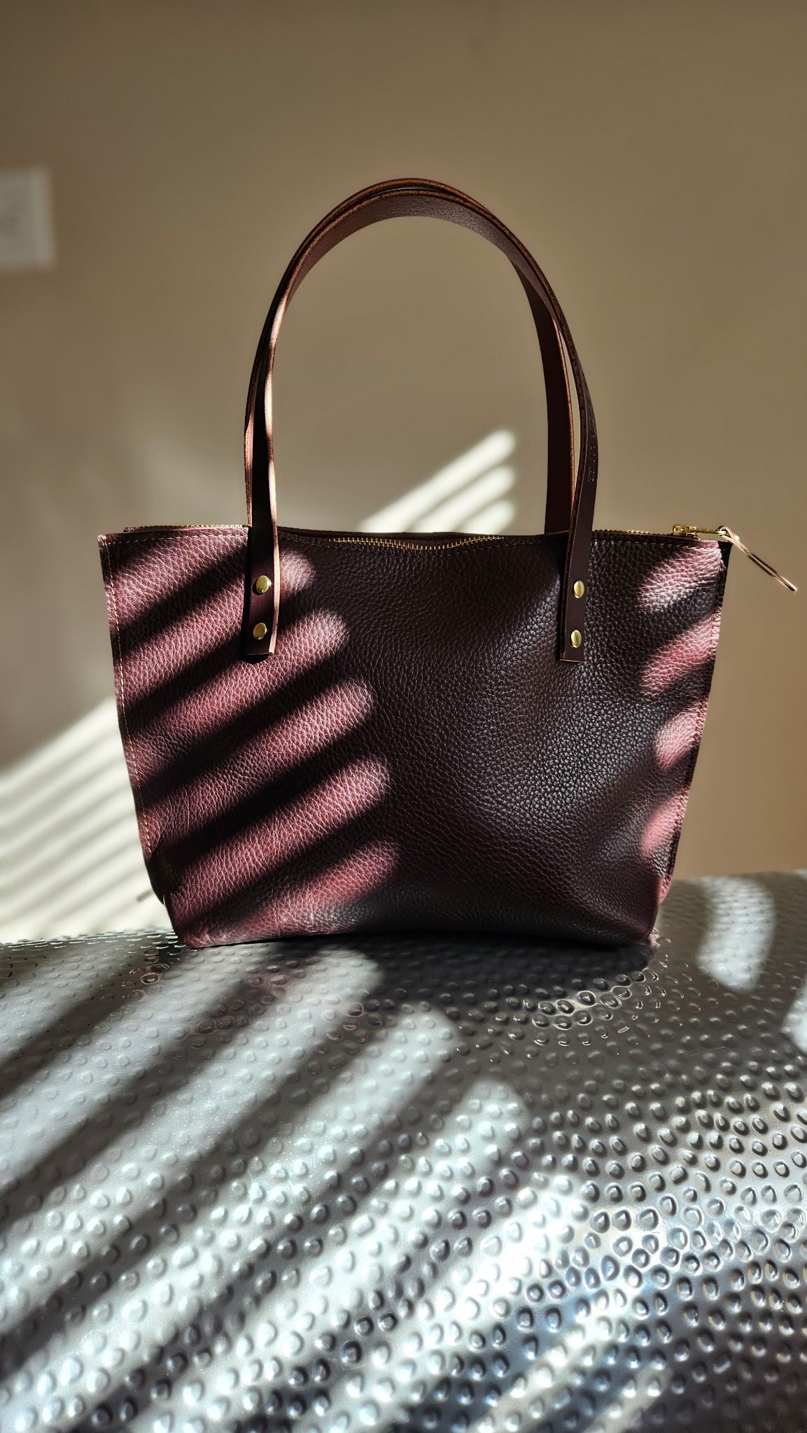 Katie 12" Modern Tote - Chocolate w/Zipper