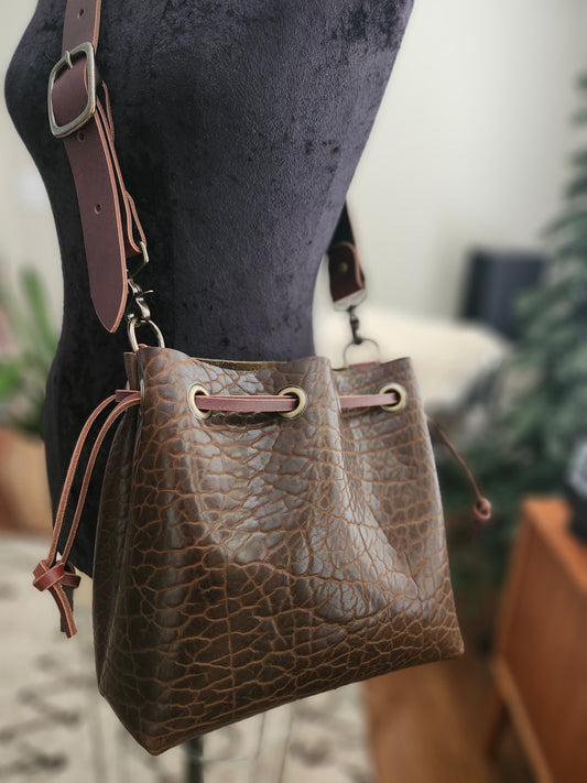 Susan Drawstring Bucket - Bison Olive