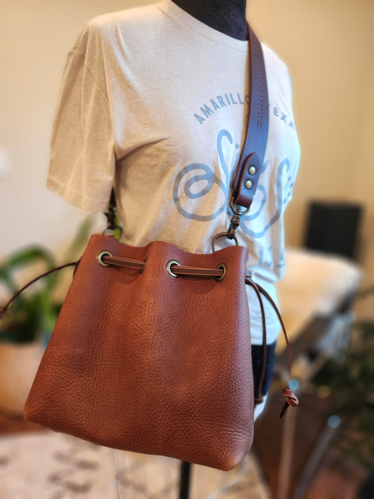 Susan Drawstring Bucket - Mahogany