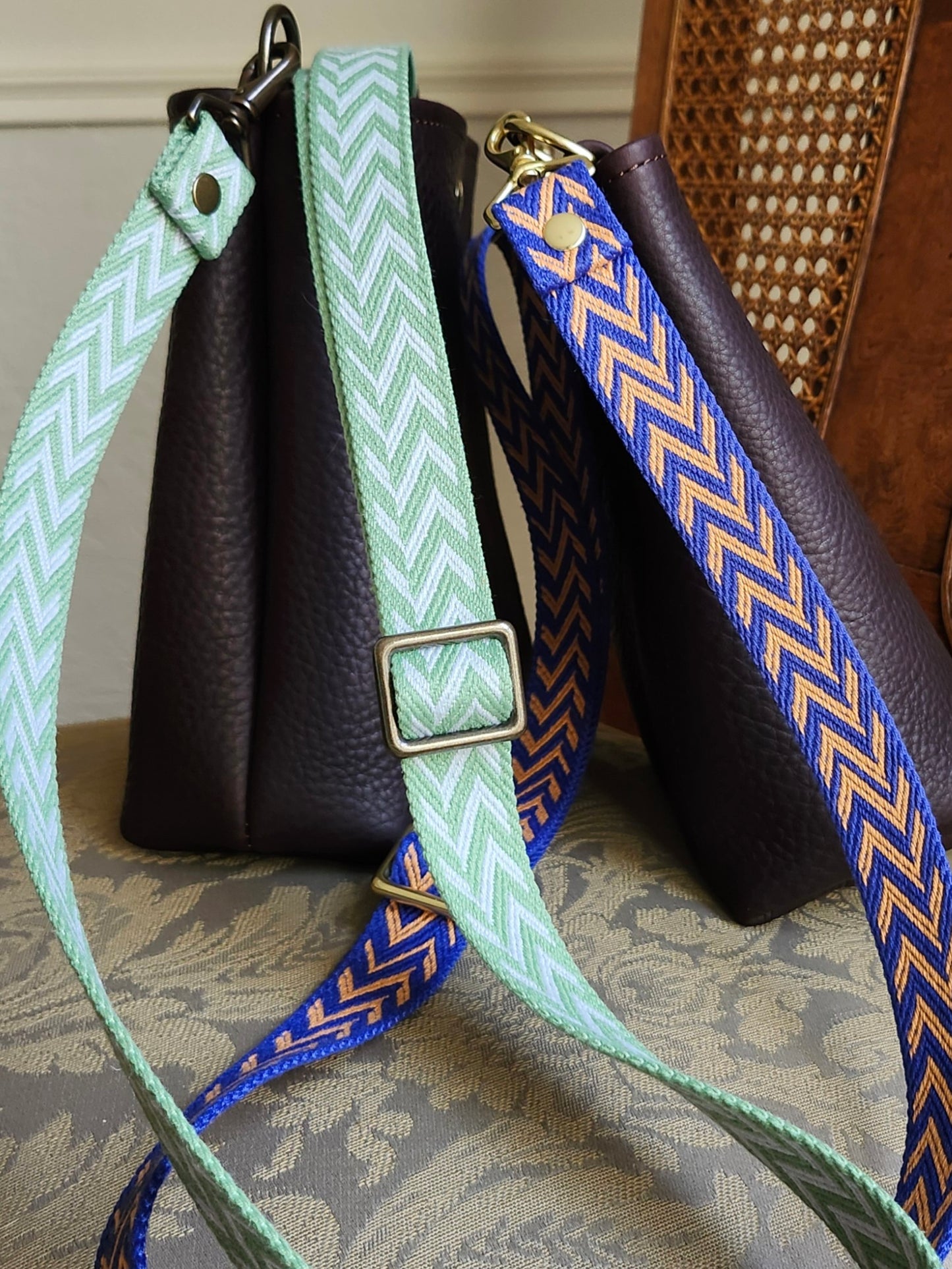 Jackie Lee 8" Crossbody - Chocolate w/Webbing Strap