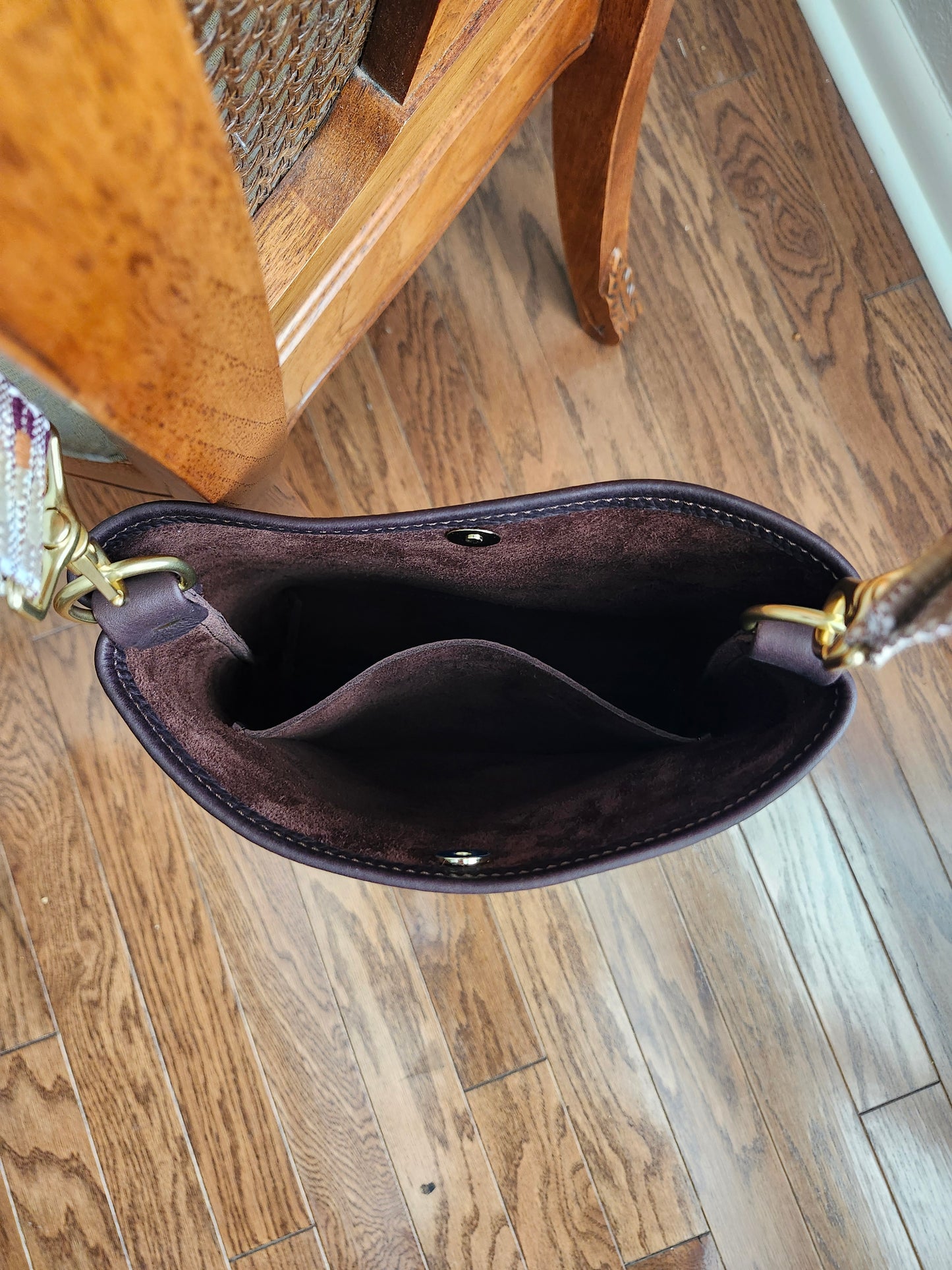 Jackie Lee 10" Crossbody - Chocolate with Webbing Strap