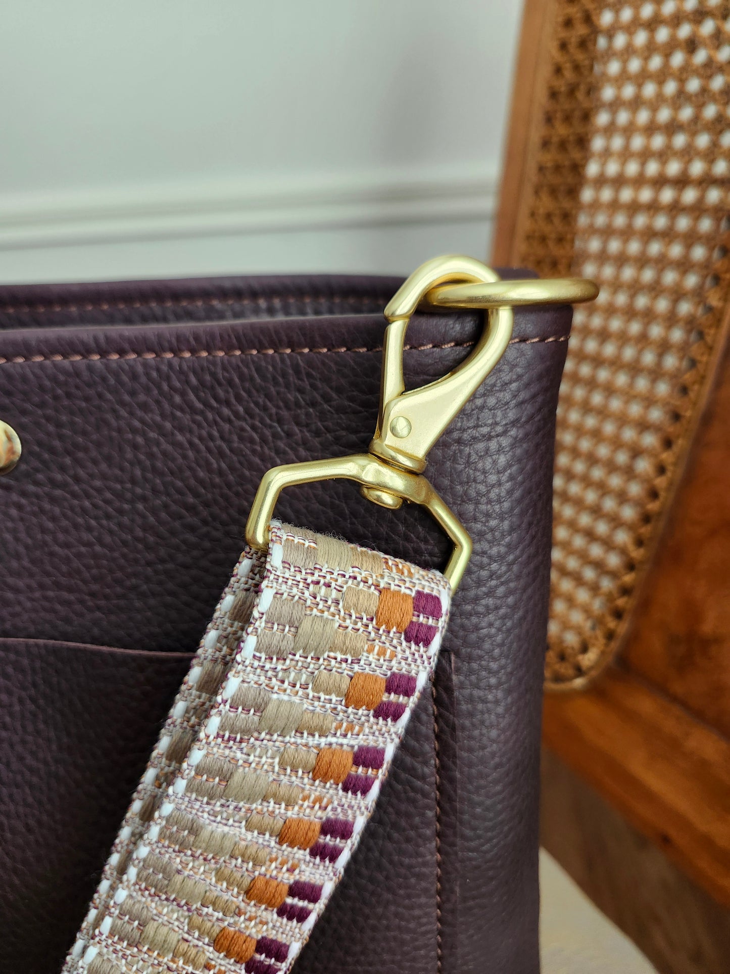 Jackie Lee 10" Crossbody - Chocolate with Webbing Strap