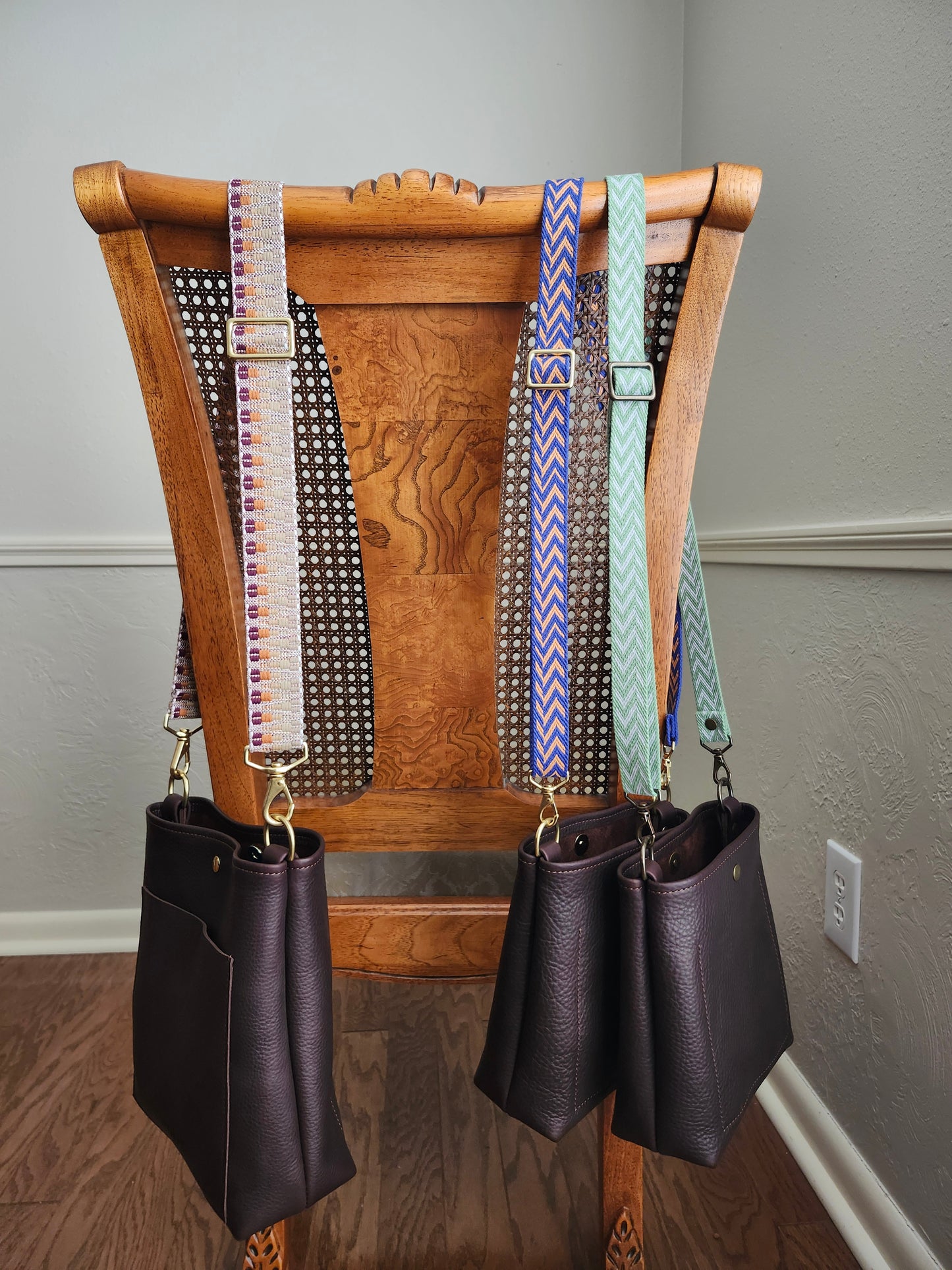 Jackie Lee 10" Crossbody - Chocolate with Webbing Strap