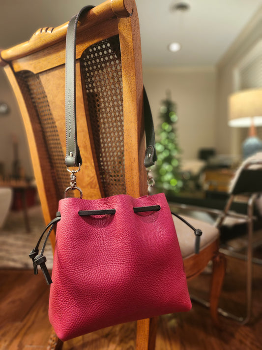 Susan Drawstring Bucket - Fuchsia