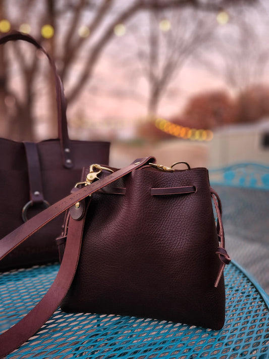 Susan Drawstring Bucket - Chocolate