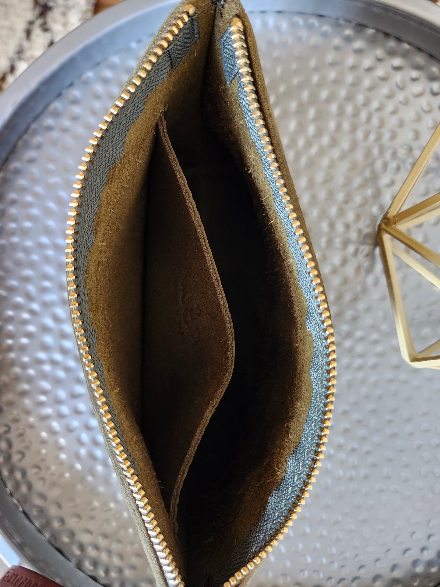 Katie 7" Wristlet - Olive w/Zipper