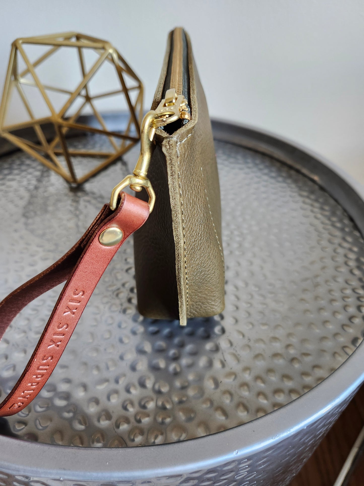 Katie 7" Wristlet - Olive w/Zipper