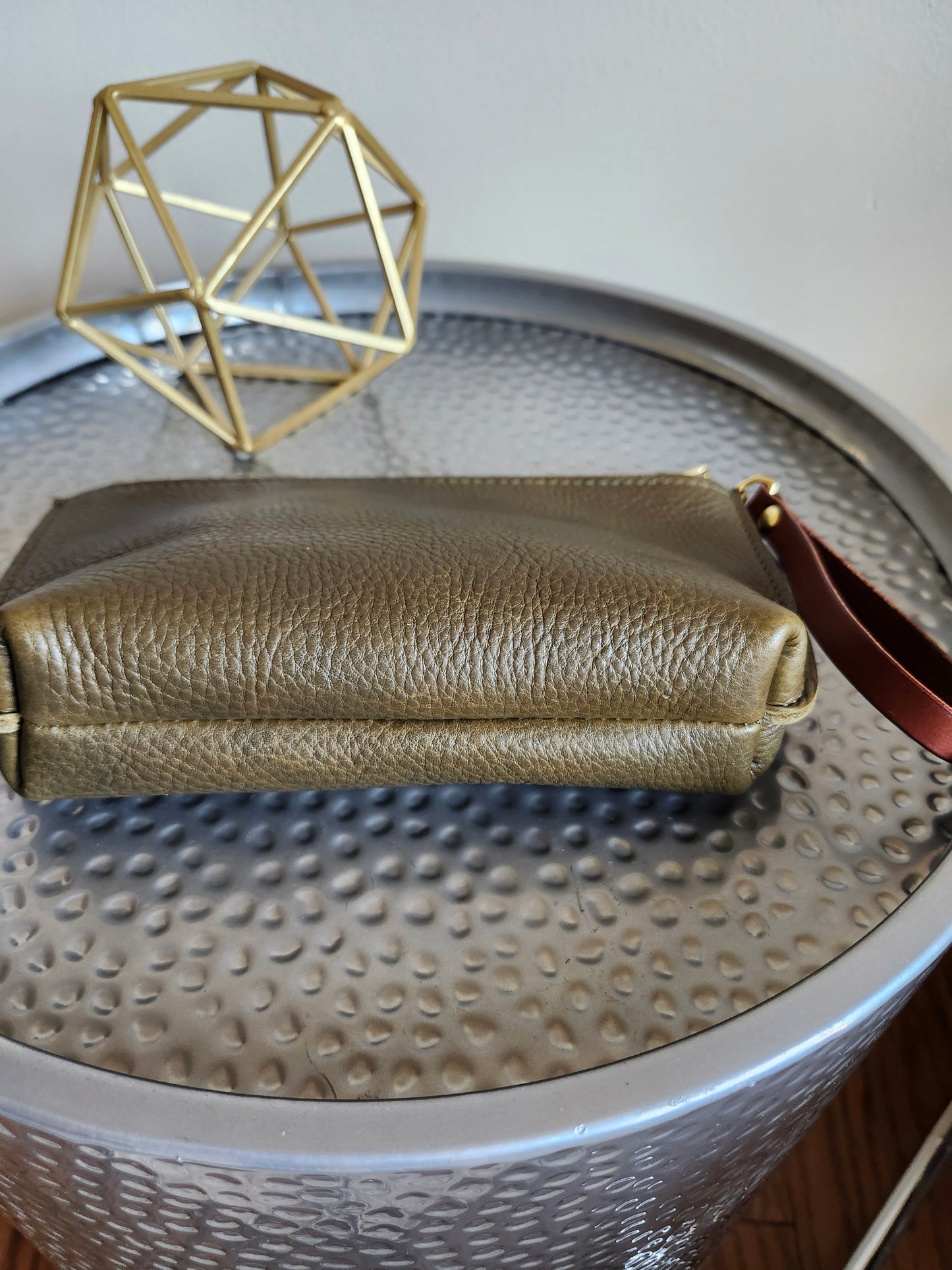 Katie 7" Wristlet - Olive w/Zipper