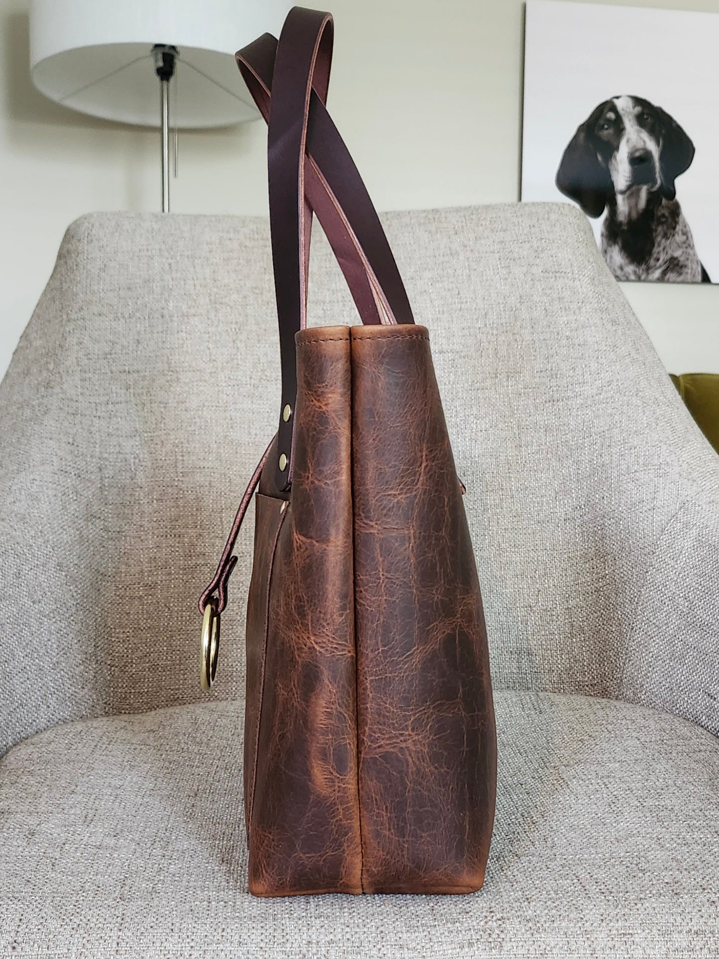 Edwina 12" BISON Tote - Bourbon