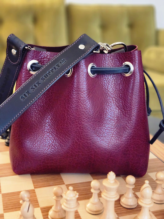 Susan Drawstring Bucket - BISON Black Cherry