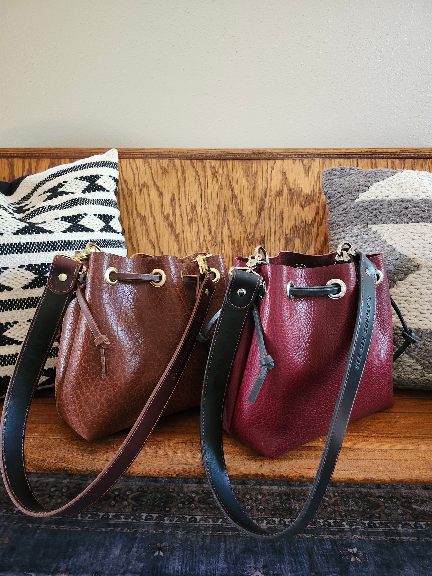 Susan Drawstring Bucket - BISON Black Cherry