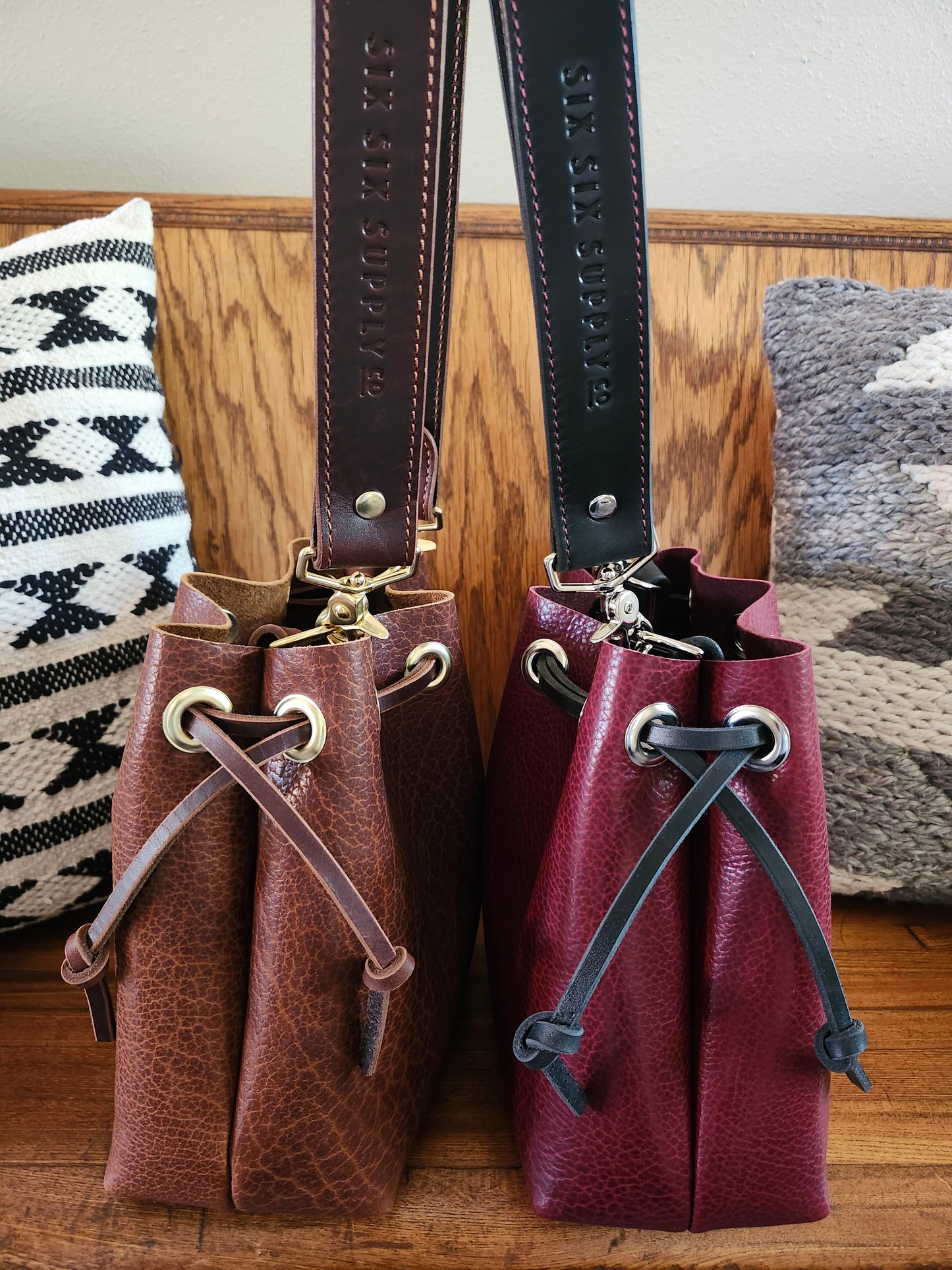Susan Drawstring Bucket - BISON Black Cherry