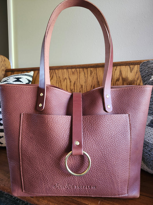 Edwina 14" Tote - Mahogany