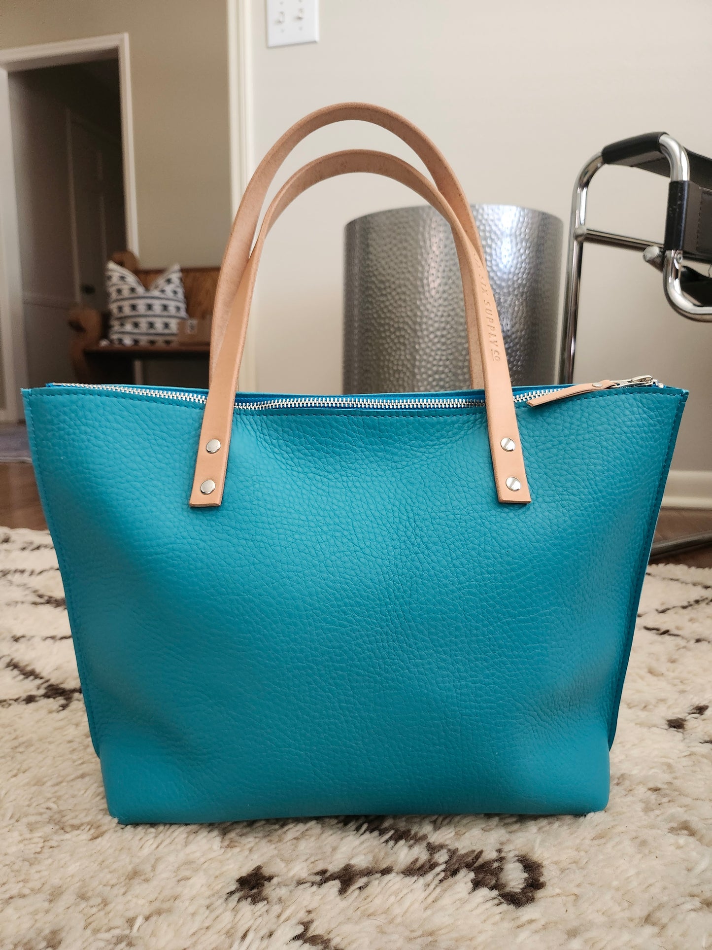 Katie 12" Modern Tote - LIMITED EDITION TURQUOISE w/Zipper