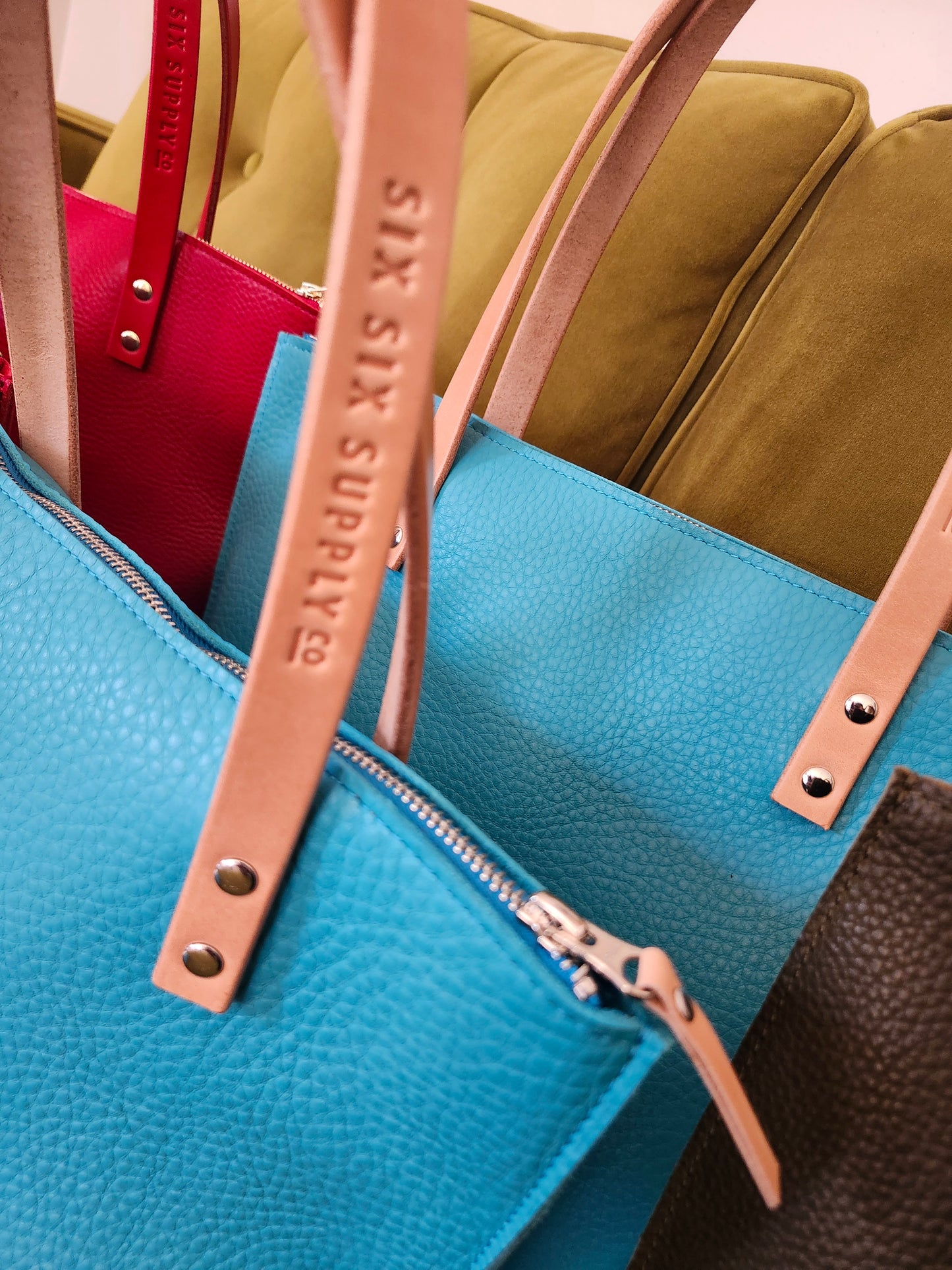Katie 12" Modern Tote - LIMITED EDITION TURQUOISE w/Zipper
