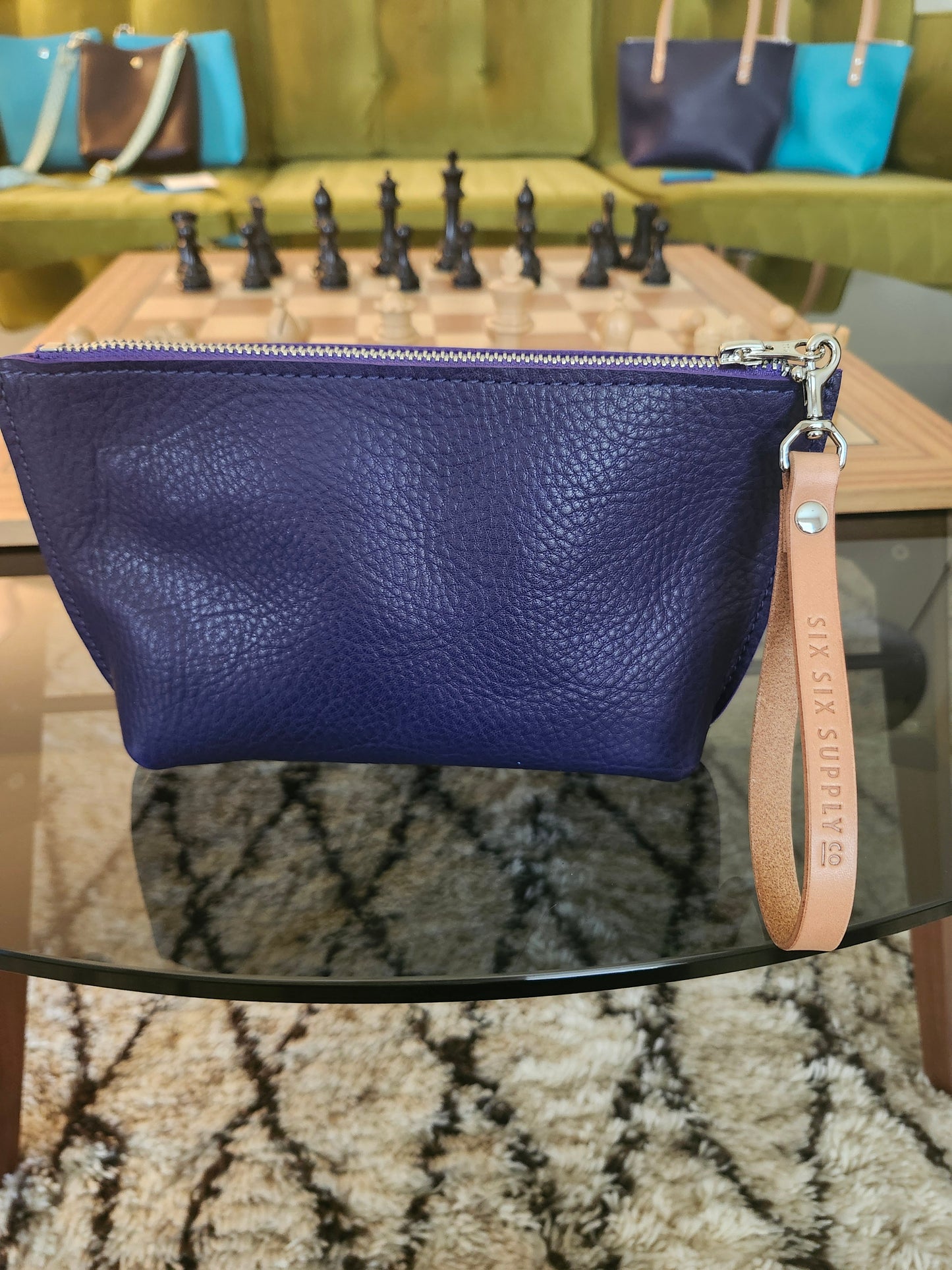 Katie 7" Wristlet - GRAPE w/Zipper