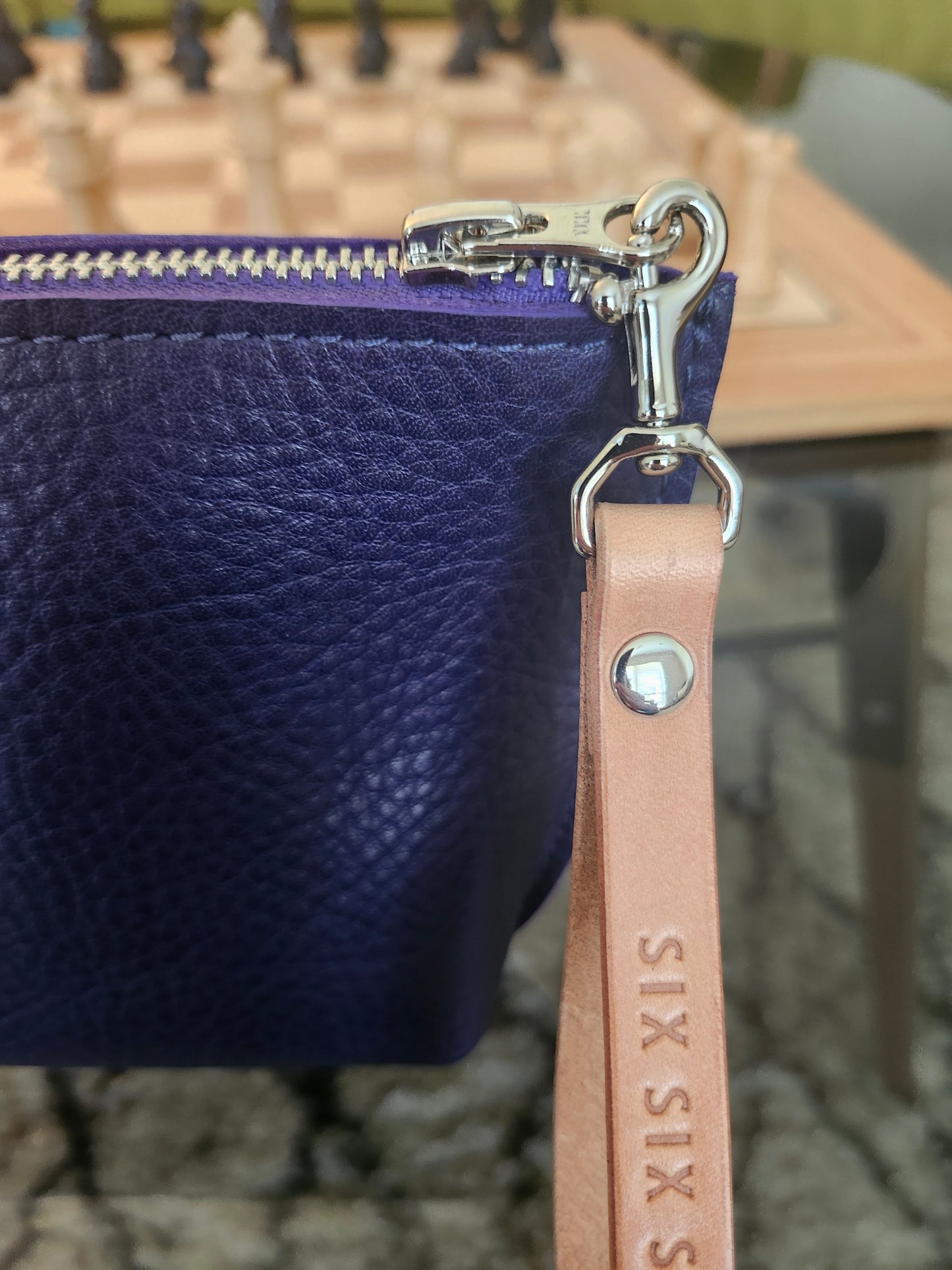 Katie 7" Wristlet - GRAPE w/Zipper