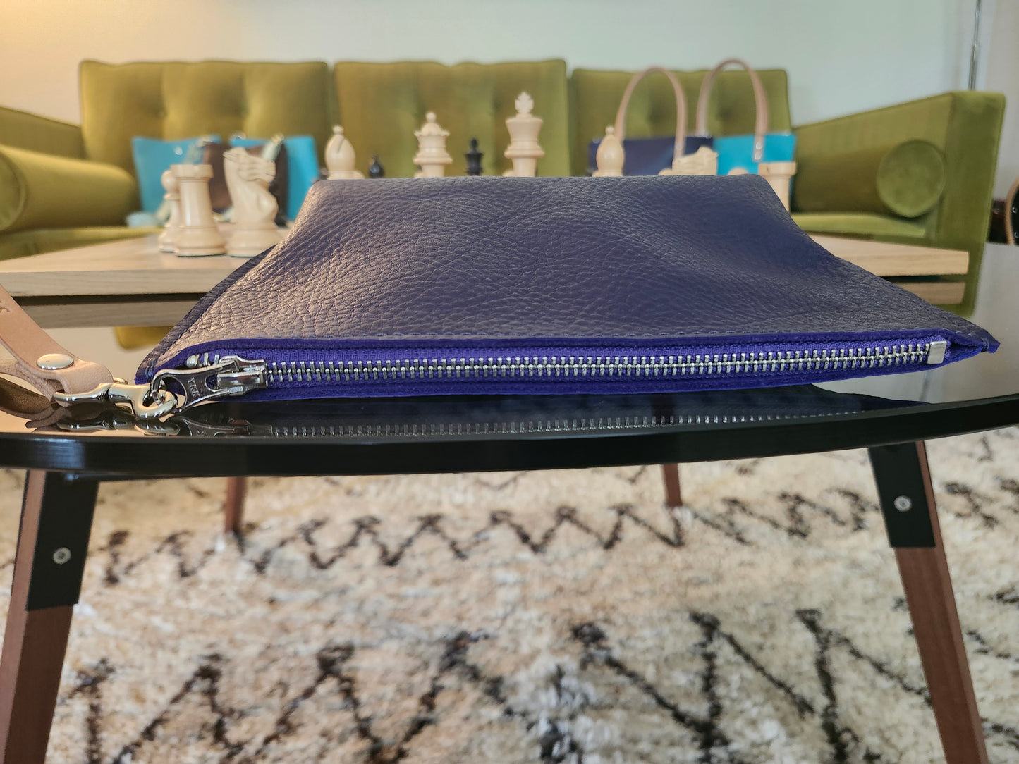 Katie 7" Wristlet - GRAPE w/Zipper