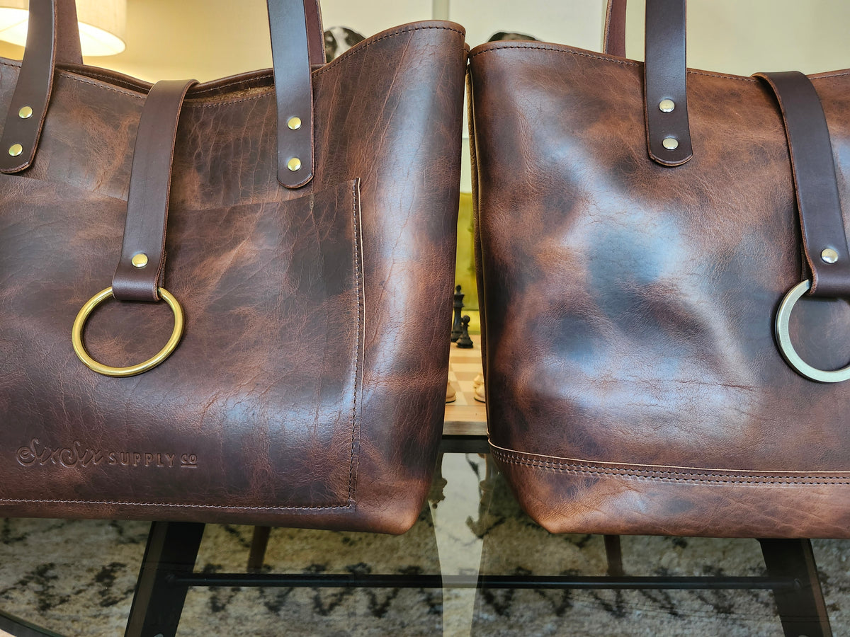 Edwina 14" Tote - BISON / Brass
