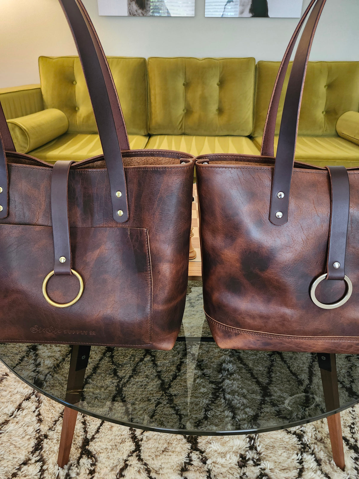 Edwina 14" Tote - BISON / Brass