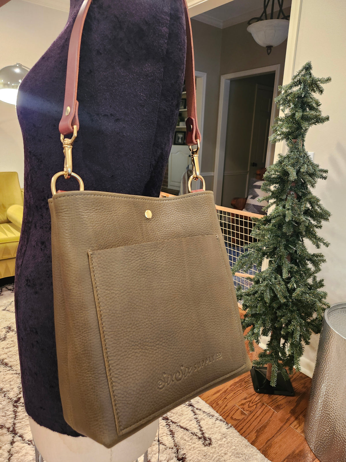Jackie Lee Single Handle Tote - Olive