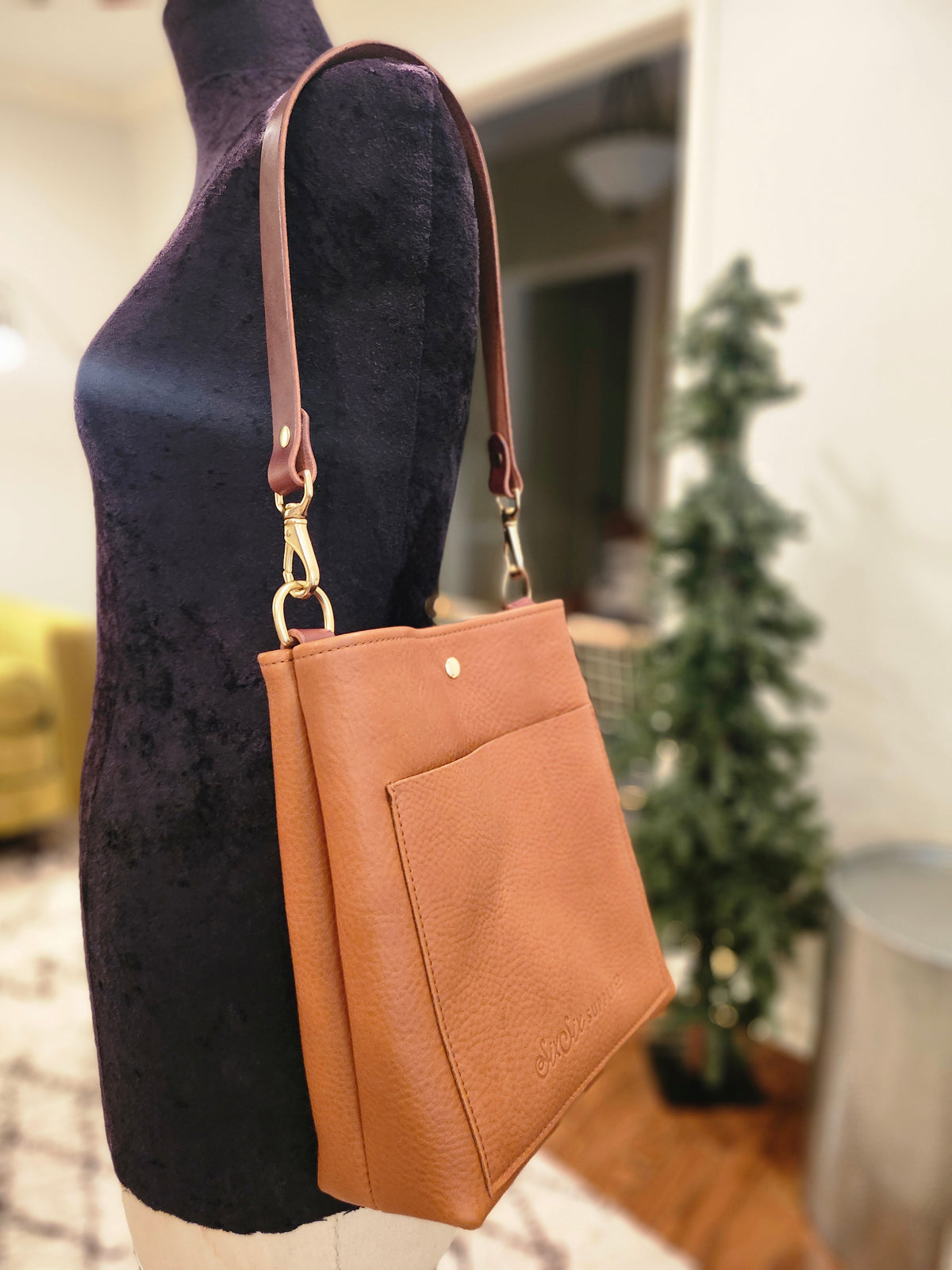 Jackie Lee Single Handle Tote - Hickory
