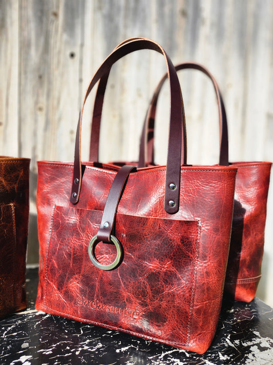 Edwina 12" BISON Tote - Redwood