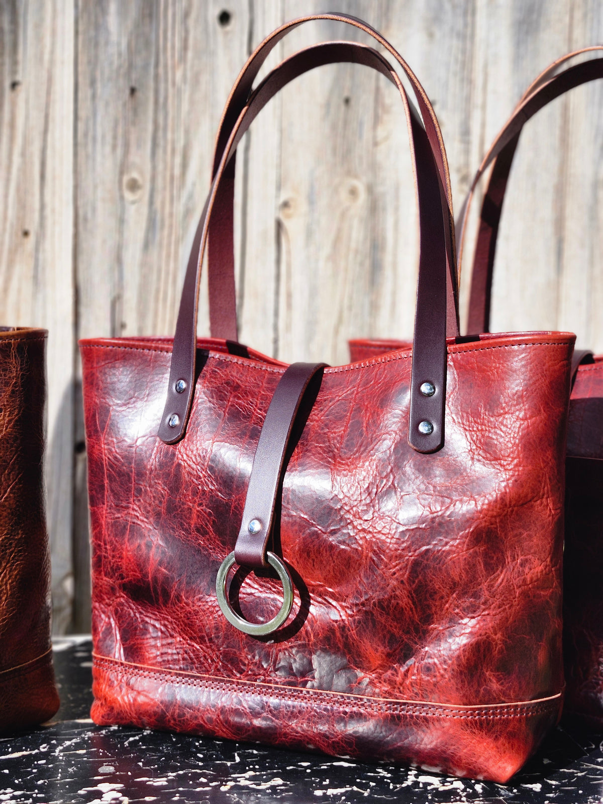 Edwina 12" BISON Tote - Redwood