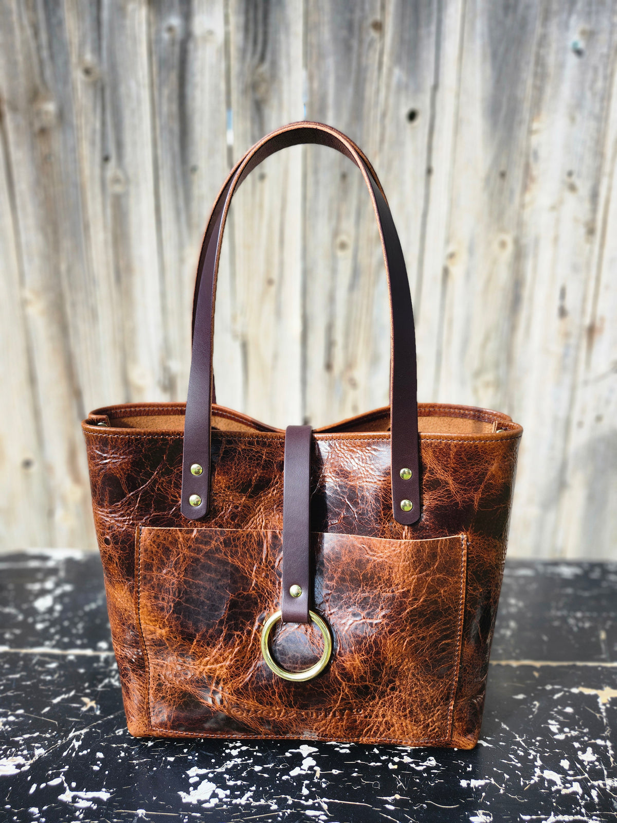 Edwina 12" BISON Tote - Toffee