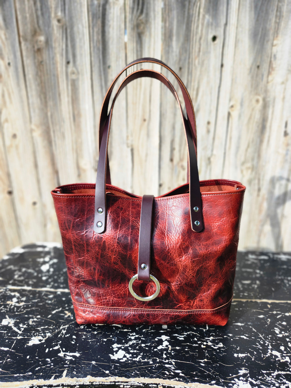 Edwina 12" BISON Tote - Redwood