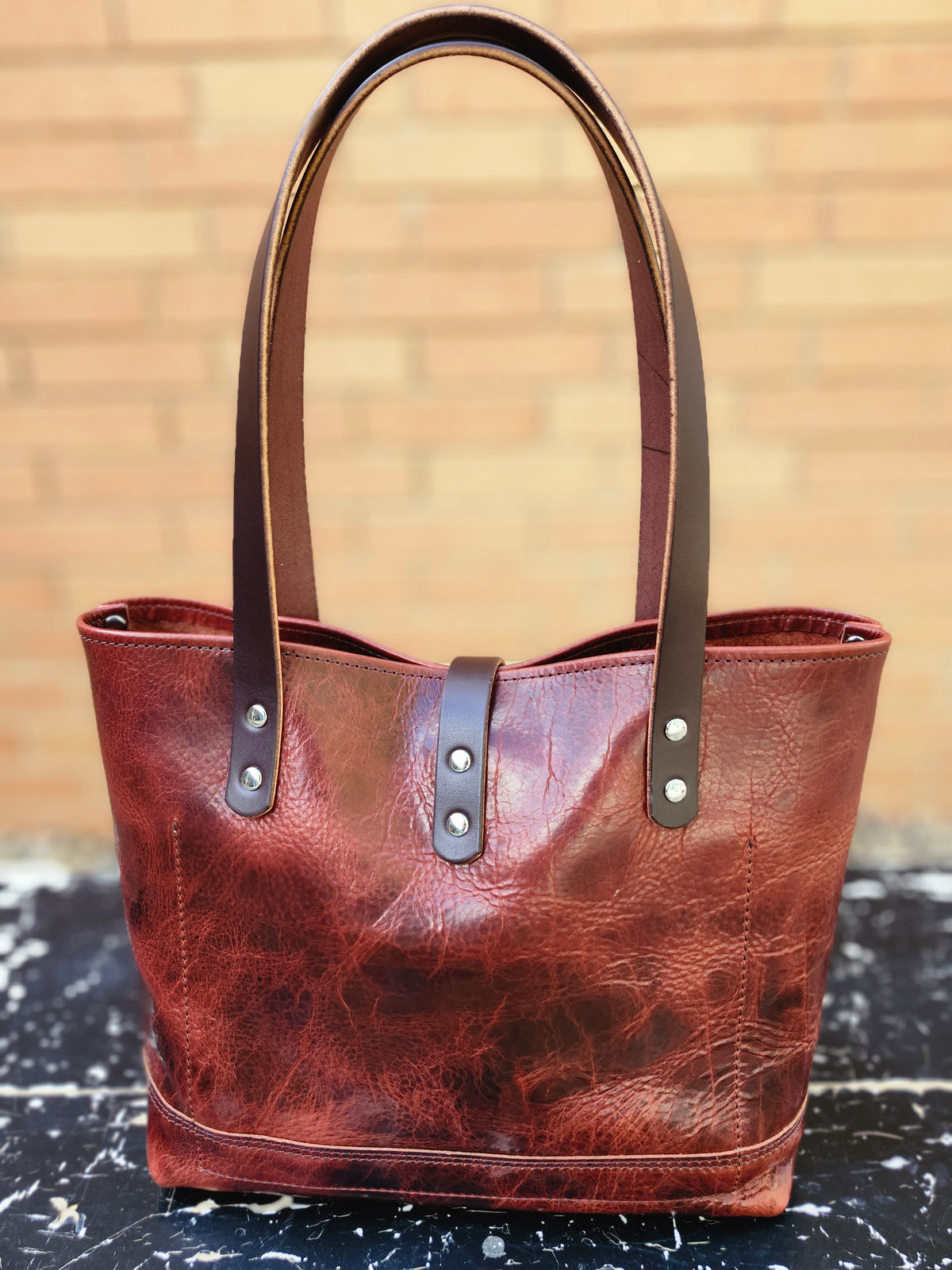 Edwina 12" BISON Tote - Redwood