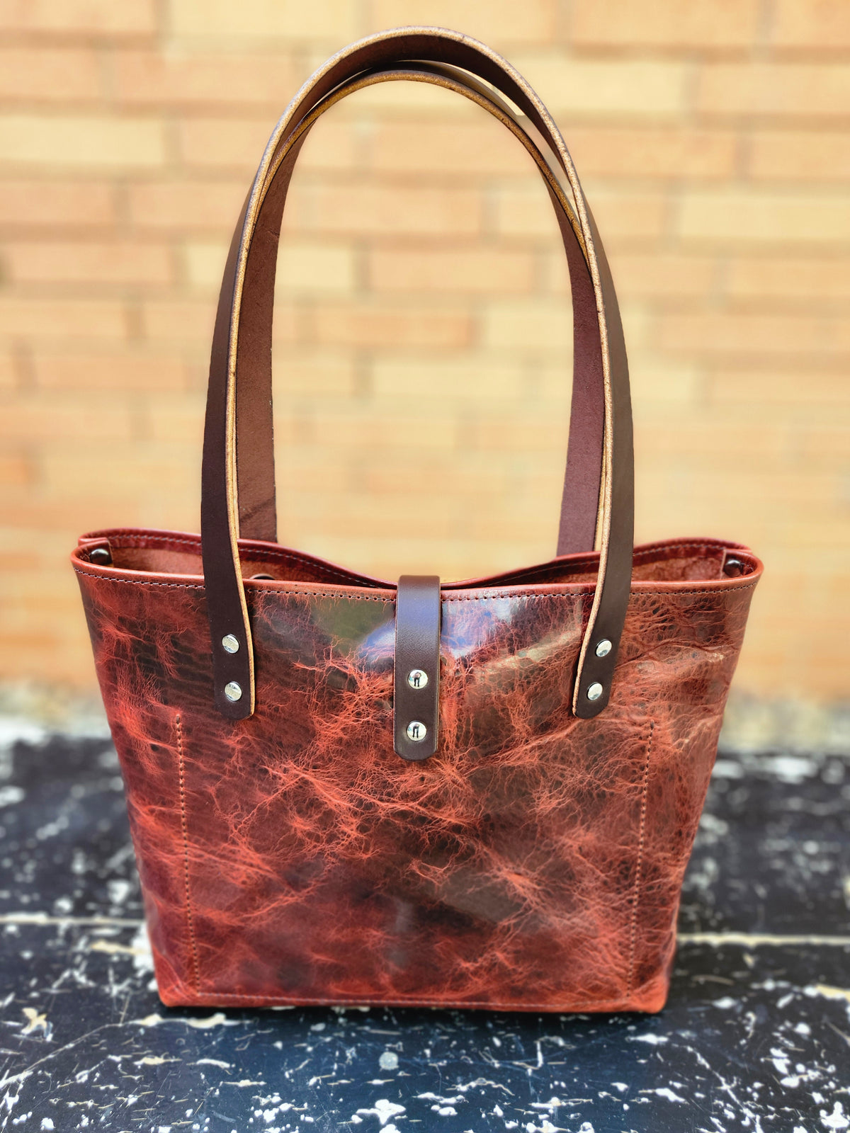 Edwina 12" BISON Tote - Redwood