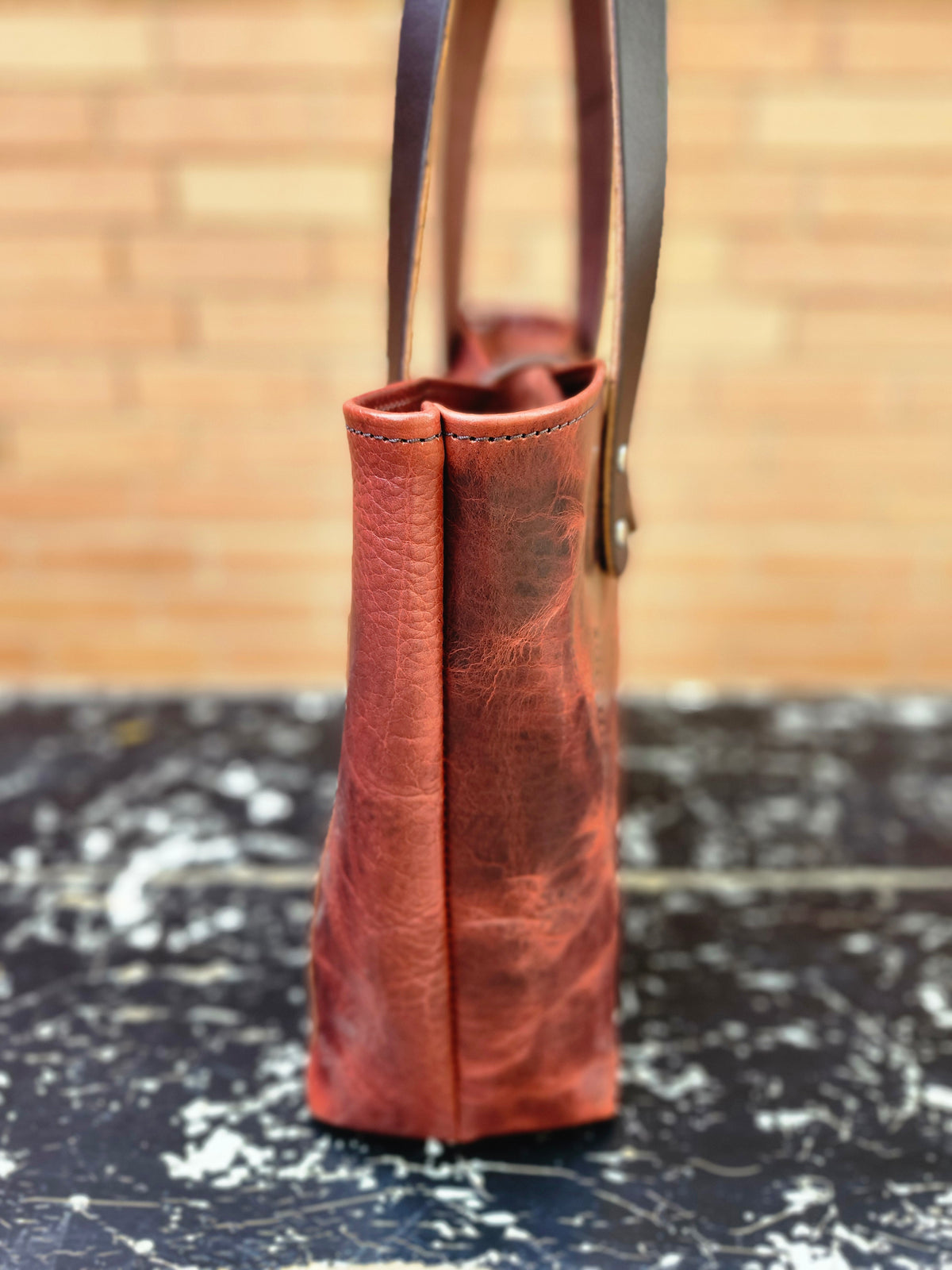 Edwina 12" BISON Tote - Redwood