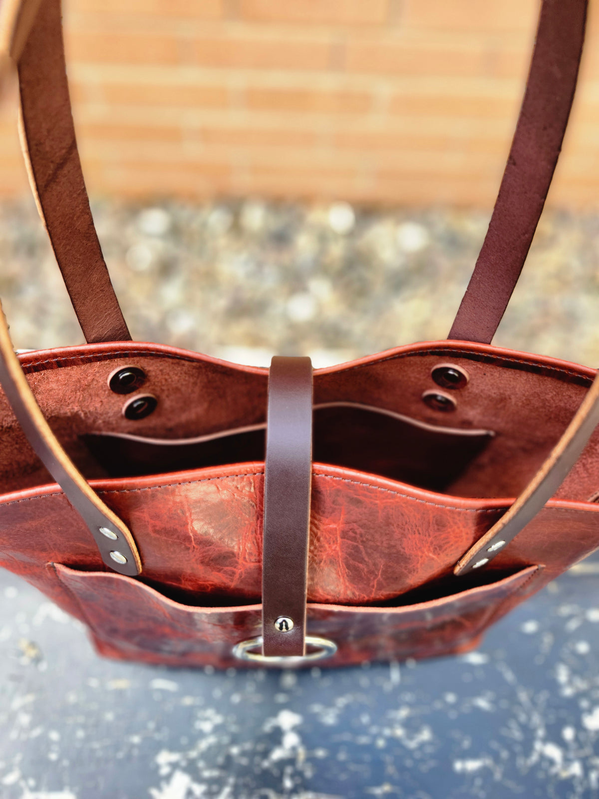 Edwina 12" BISON Tote - Redwood