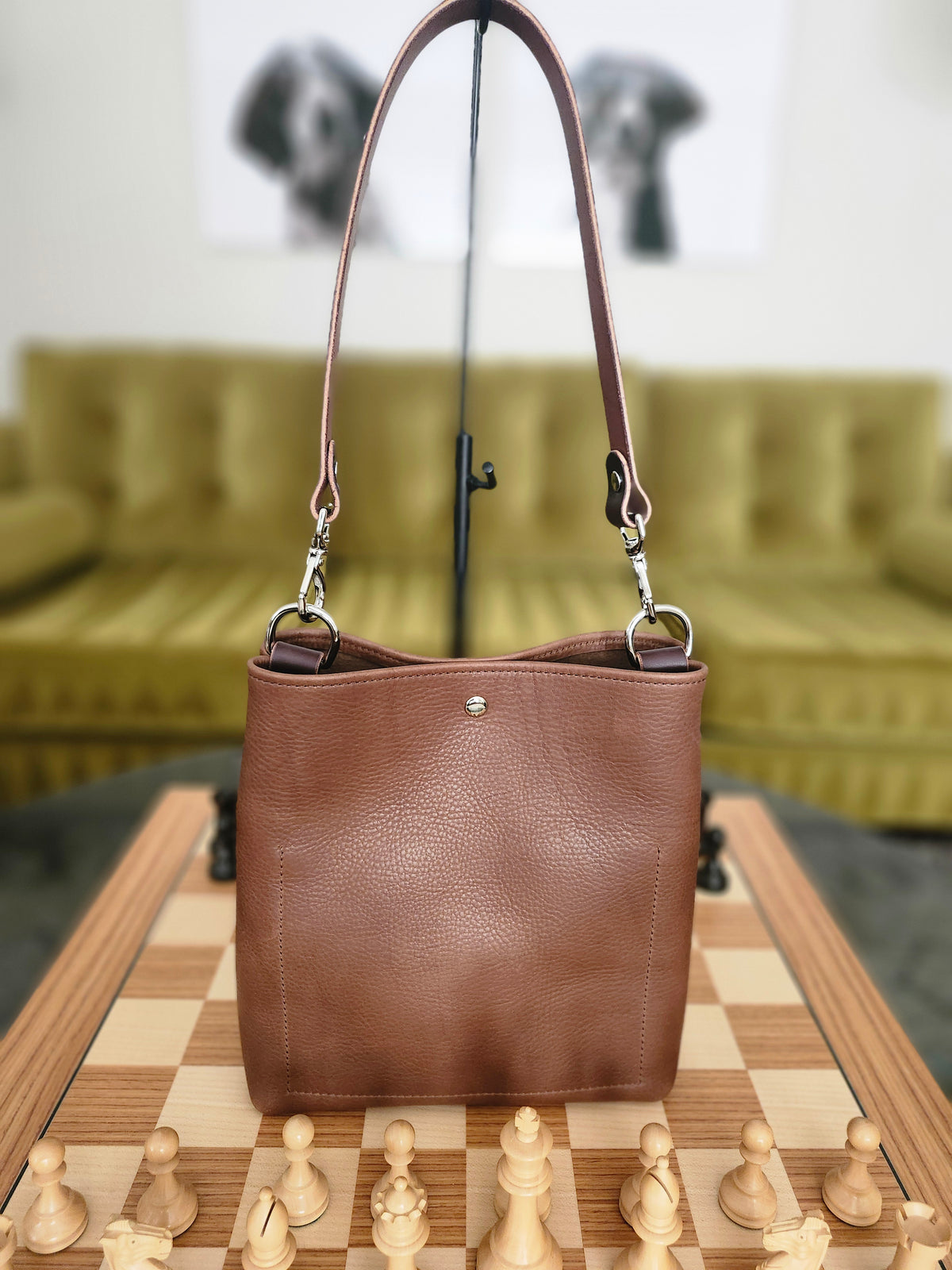 Jackie Lee Single Handle Tote - Walnut w/Nickel Hardware