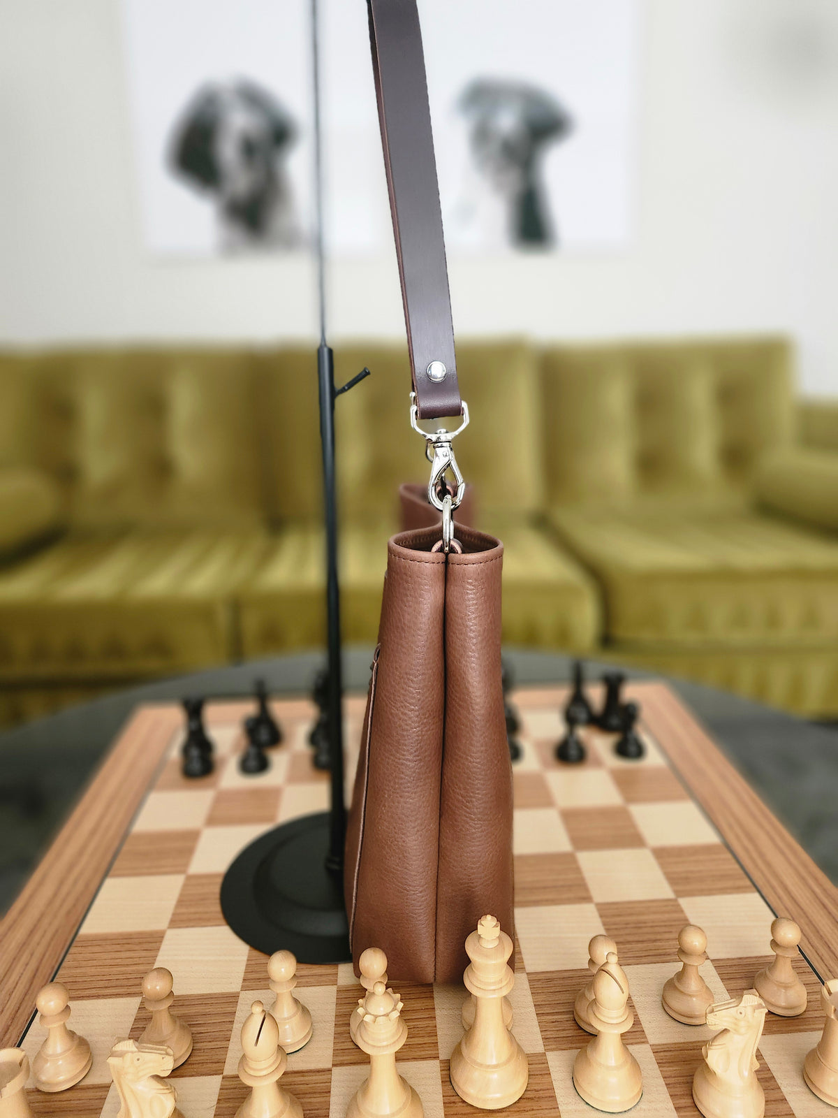 Jackie Lee Single Handle Tote - Walnut w/Nickel Hardware
