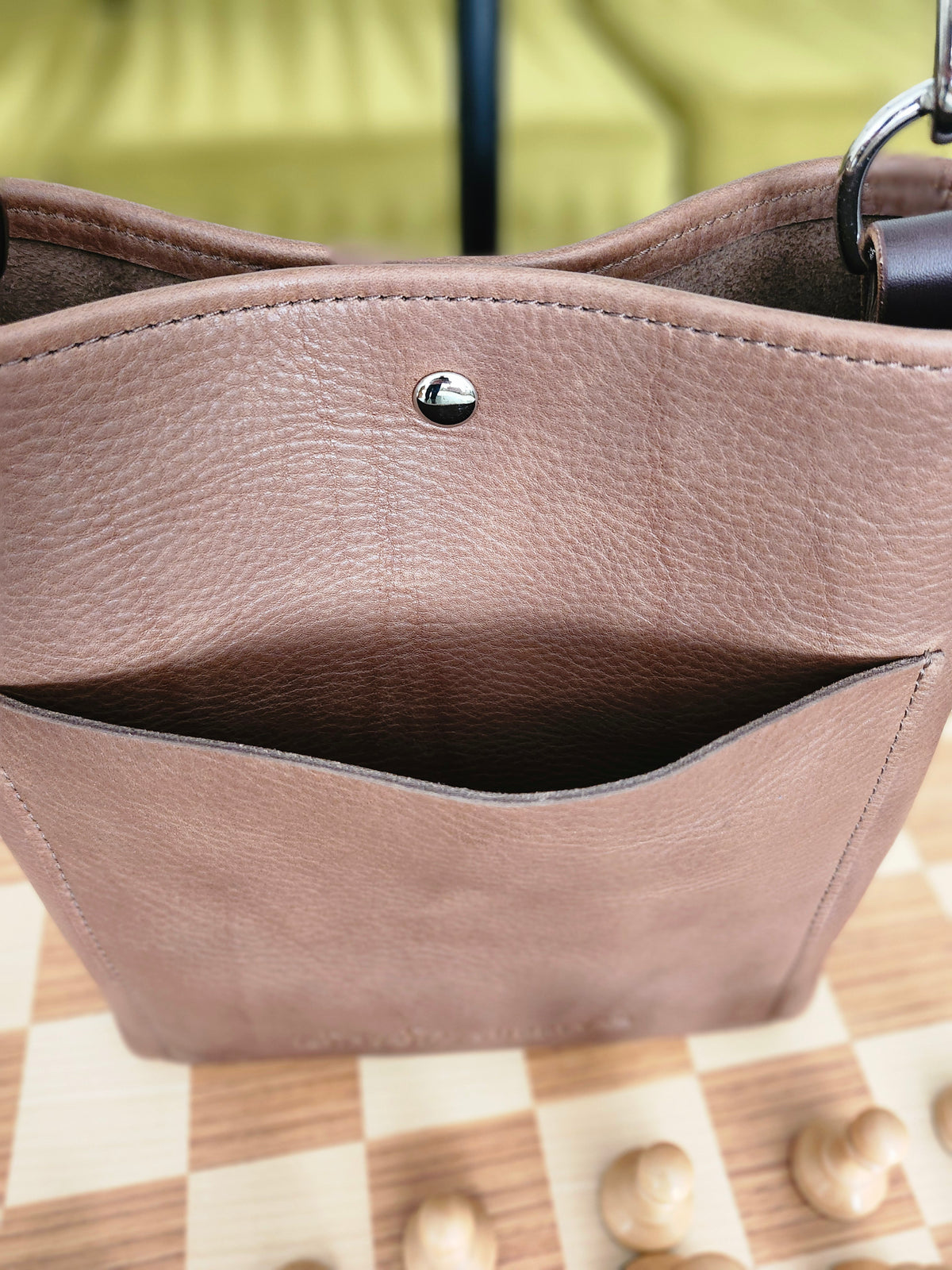 Jackie Lee Single Handle Tote - Walnut w/Nickel Hardware