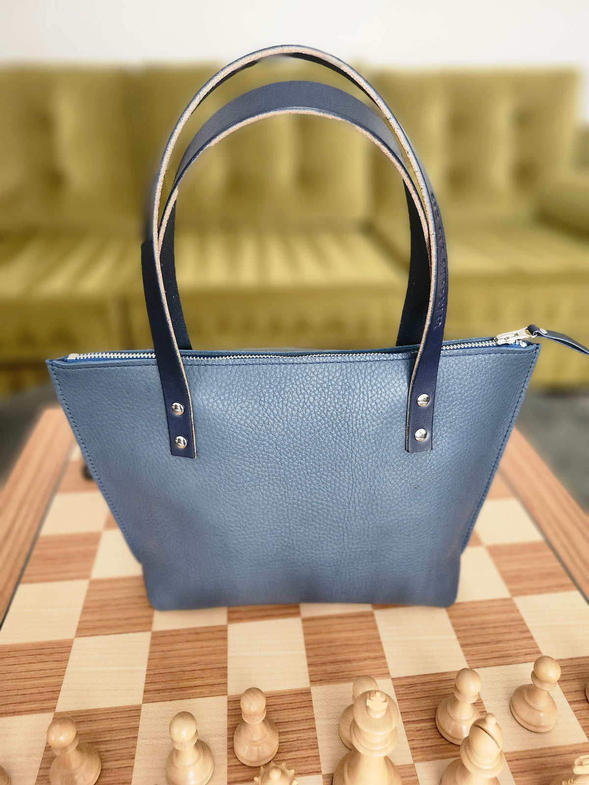 Katie 10" Modern Zippered Tote - Cobalt Blue