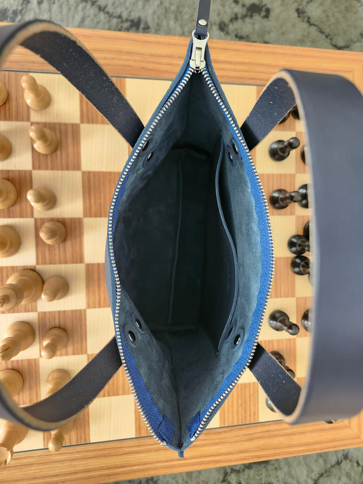 Katie 10" Modern Zippered Tote - Cobalt Blue